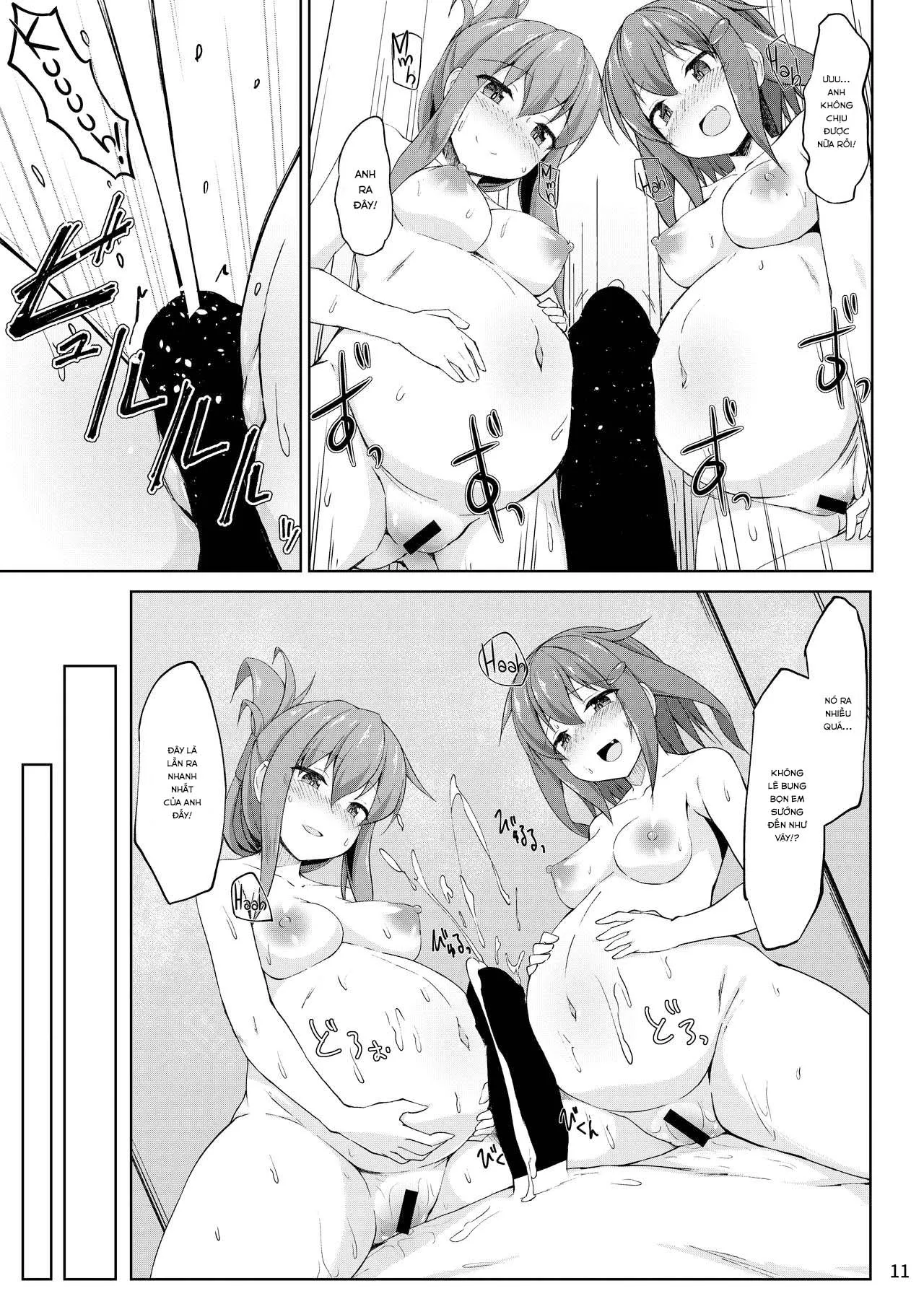 HentaiVN.net - Ảnh 11 - Ikazuchi và Inazuma muốn em bé của chỉ huy!! (Kantai Collection -KanColle-) [Ikazuchi to Inazuma wa Shireikan no Aka-chan ga Hoshii no desu!!; Ikazuchi and Inazuma Wants the Admiral's Babies!!] - Chap 2: END