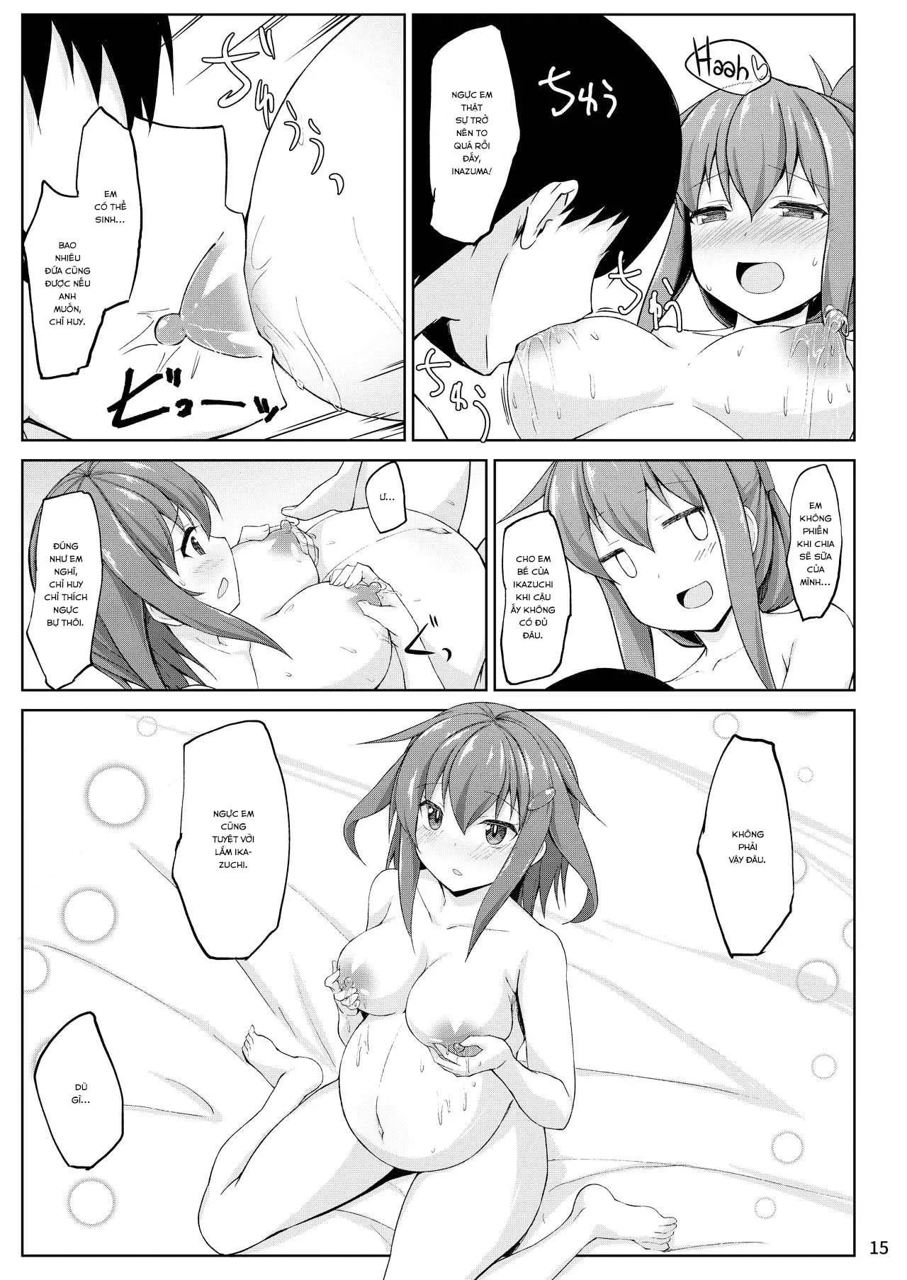 HentaiVN.net - Ảnh 15 - Ikazuchi và Inazuma muốn em bé của chỉ huy!! (Kantai Collection -KanColle-) [Ikazuchi to Inazuma wa Shireikan no Aka-chan ga Hoshii no desu!!; Ikazuchi and Inazuma Wants the Admiral's Babies!!] - Chap 2: END
