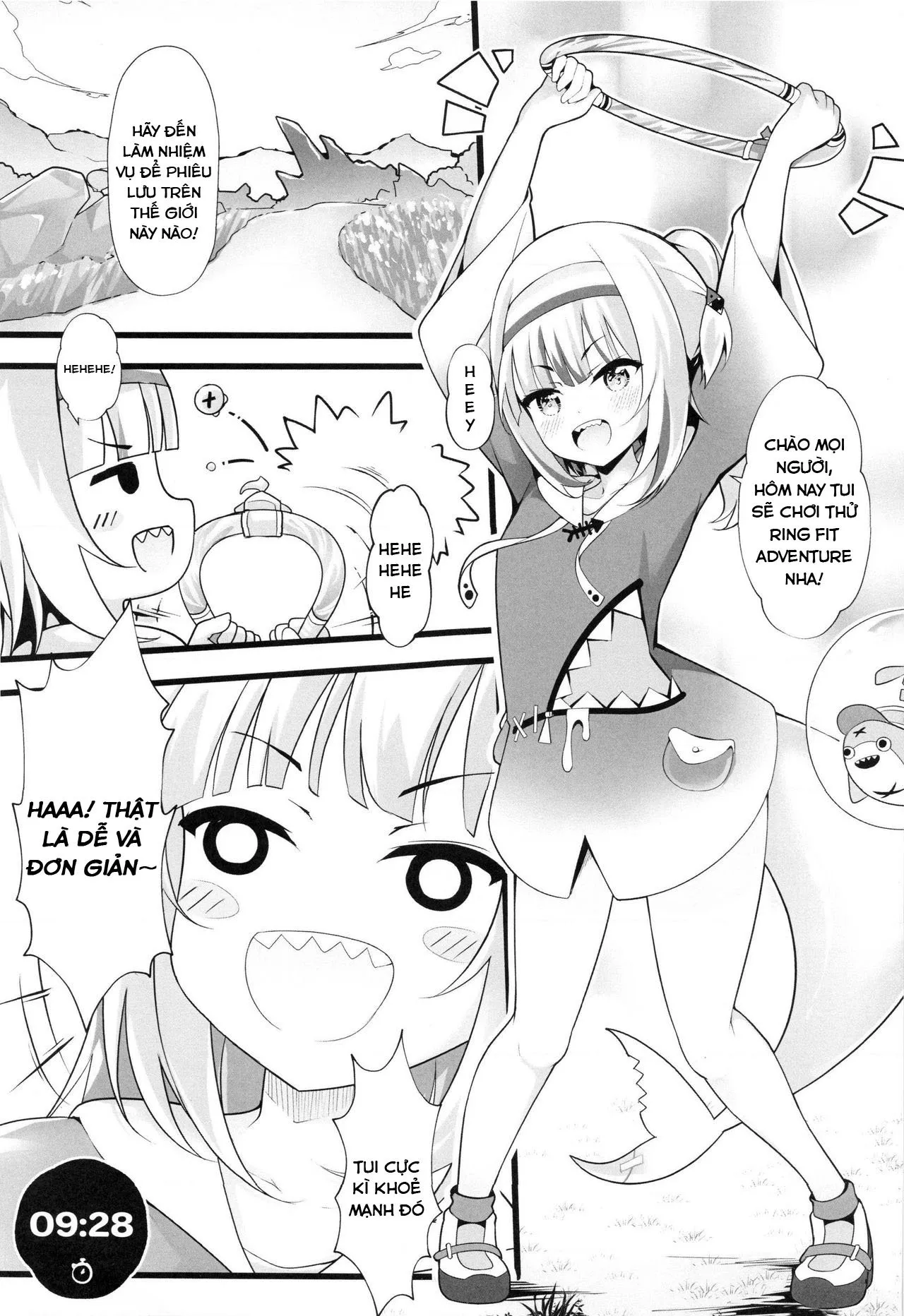 HentaiVN.net - Ảnh 3 - Cùng đổ mồ hôi nào [Lets Sweat; Gawr Gura, Ring Fit Adventure] - Oneshot
