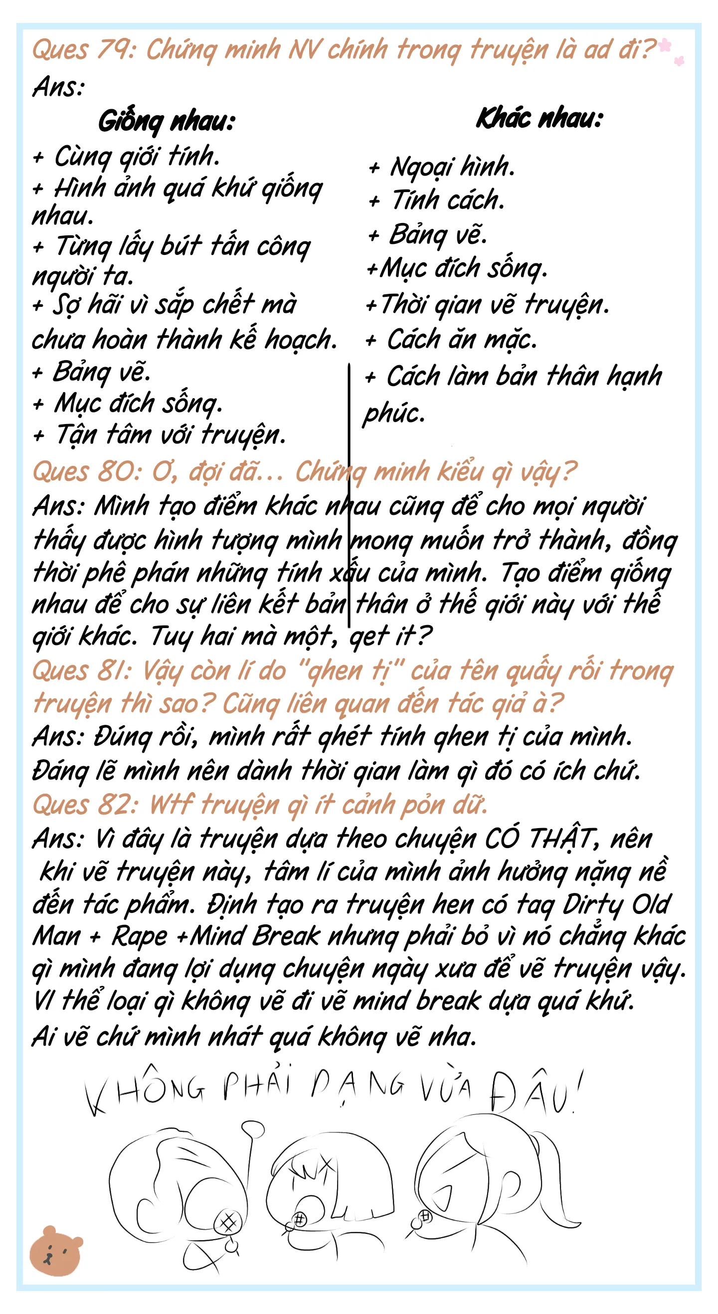 HentaiVN.net - Ảnh 13 - Never Forget, Never Forgive [Truyện Ngày Xưa, The Pen] - Q n A (Tự hỏi tự trả lời)