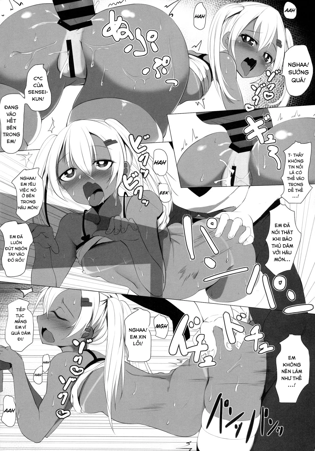 HentaiVN.net - Ảnh 18 - Cô bé da màu đĩ đượi. [Black Bitch Girl; ブラックビッチガール] - Oneshot