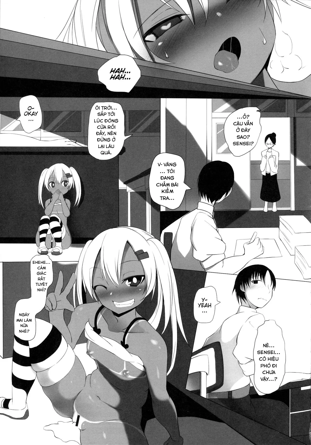 HentaiVN.net - Ảnh 25 - Cô bé da màu đĩ đượi. [Black Bitch Girl; ブラックビッチガール] - Oneshot