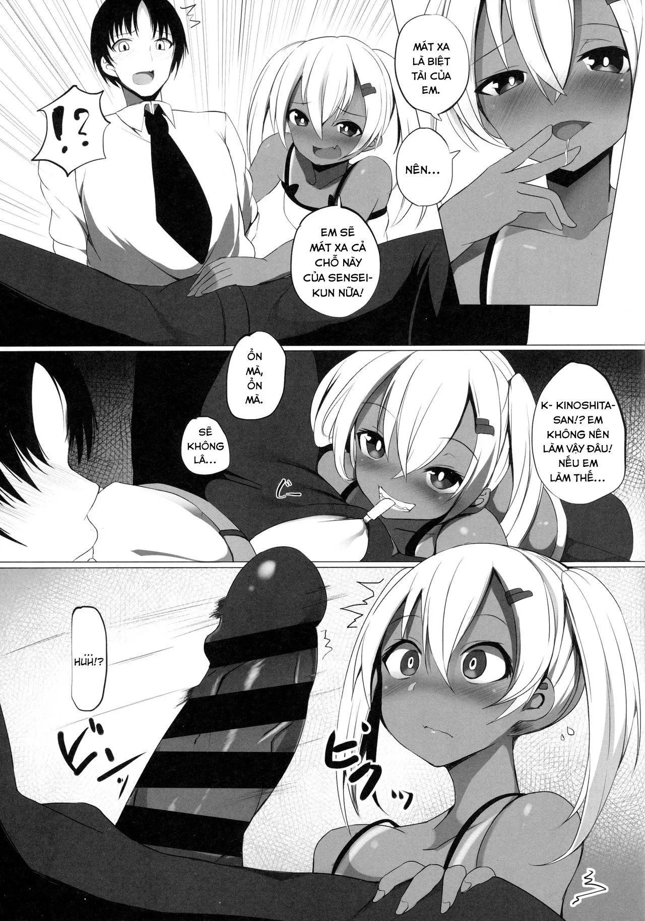 HentaiVN.net - Ảnh 7 - Cô bé da màu đĩ đượi. [Black Bitch Girl; ブラックビッチガール] - Oneshot
