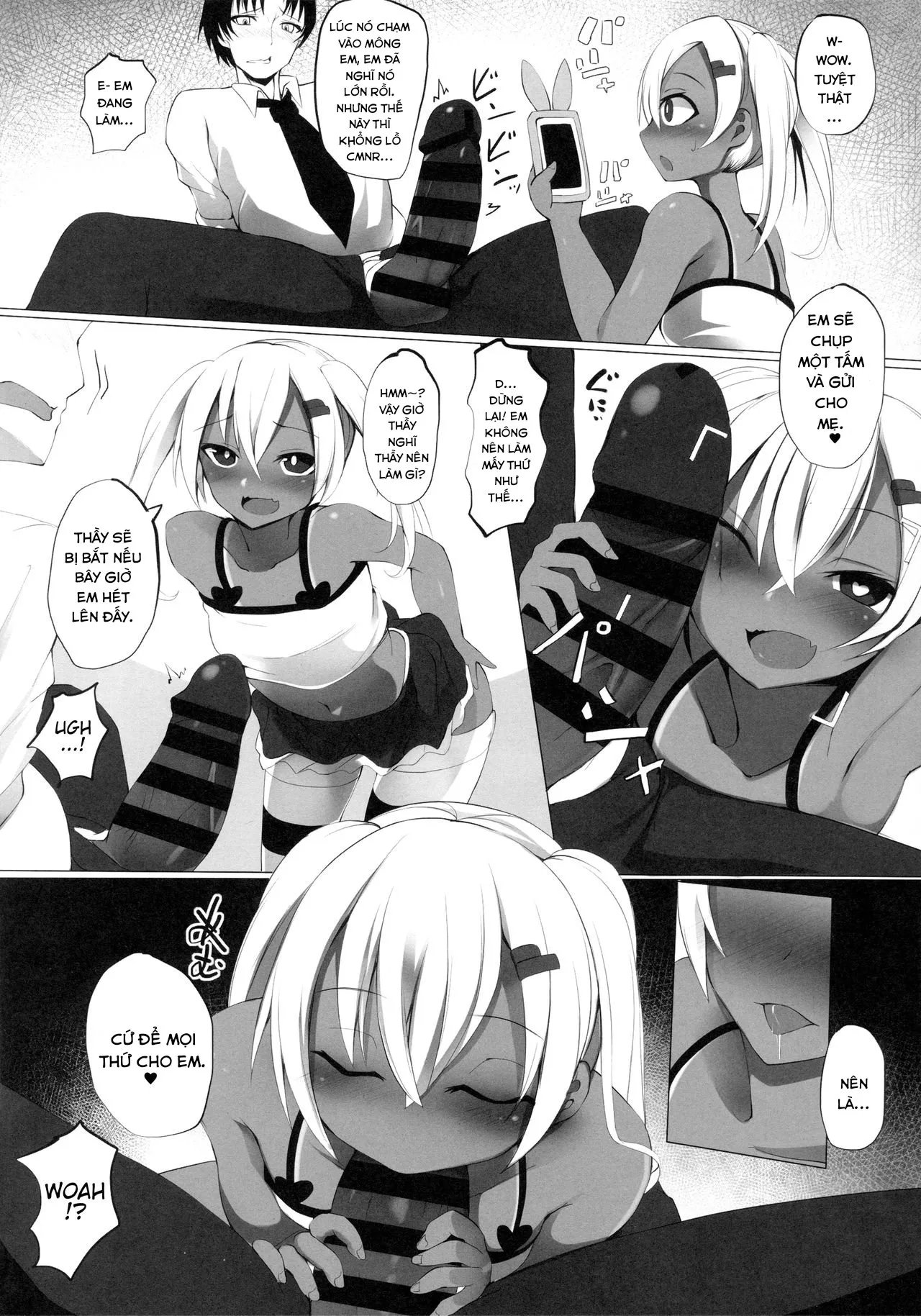 HentaiVN.net - Ảnh 8 - Cô bé da màu đĩ đượi. [Black Bitch Girl; ブラックビッチガール] - Oneshot