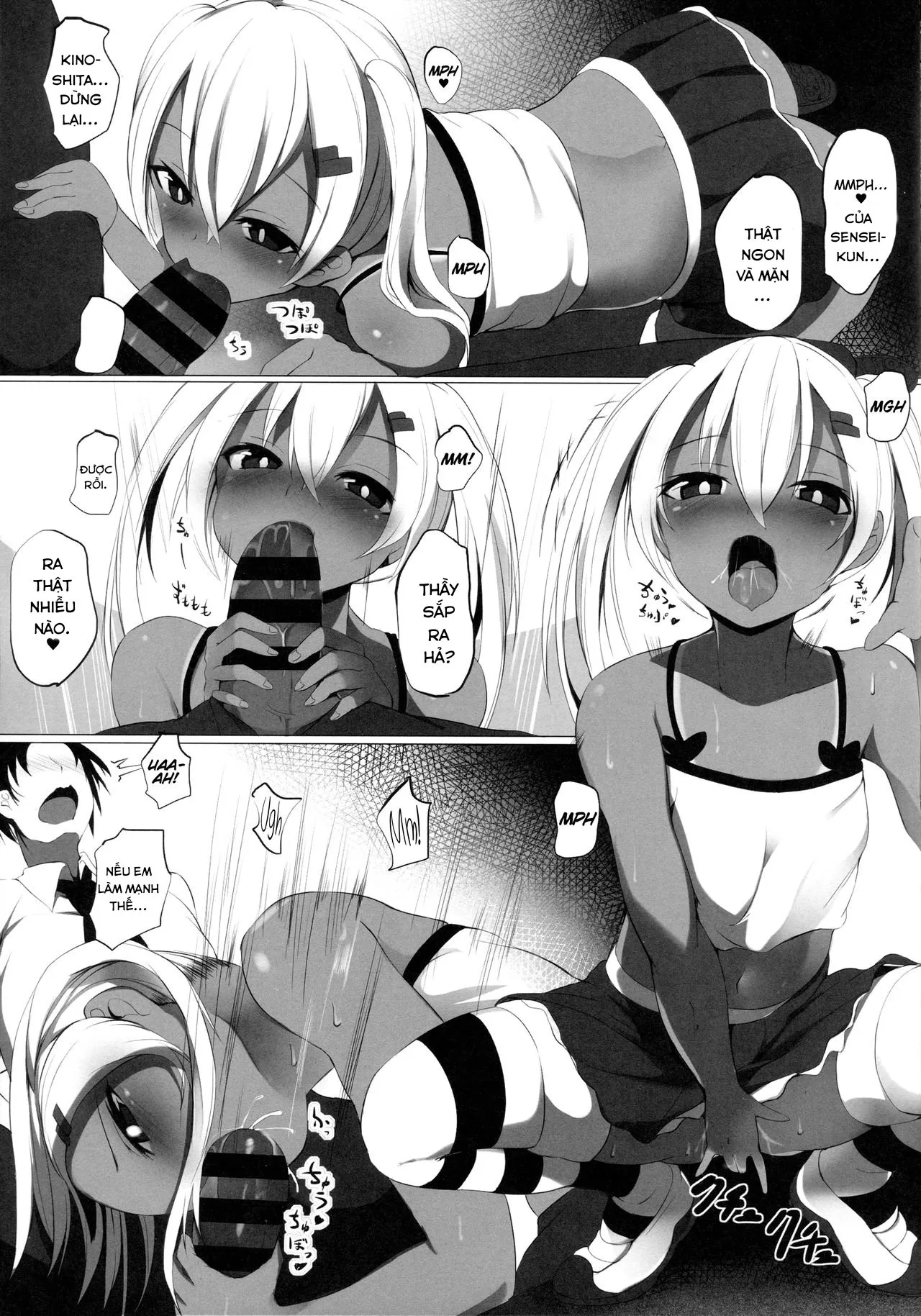 HentaiVN.net - Ảnh 9 - Cô bé da màu đĩ đượi. [Black Bitch Girl; ブラックビッチガール] - Oneshot