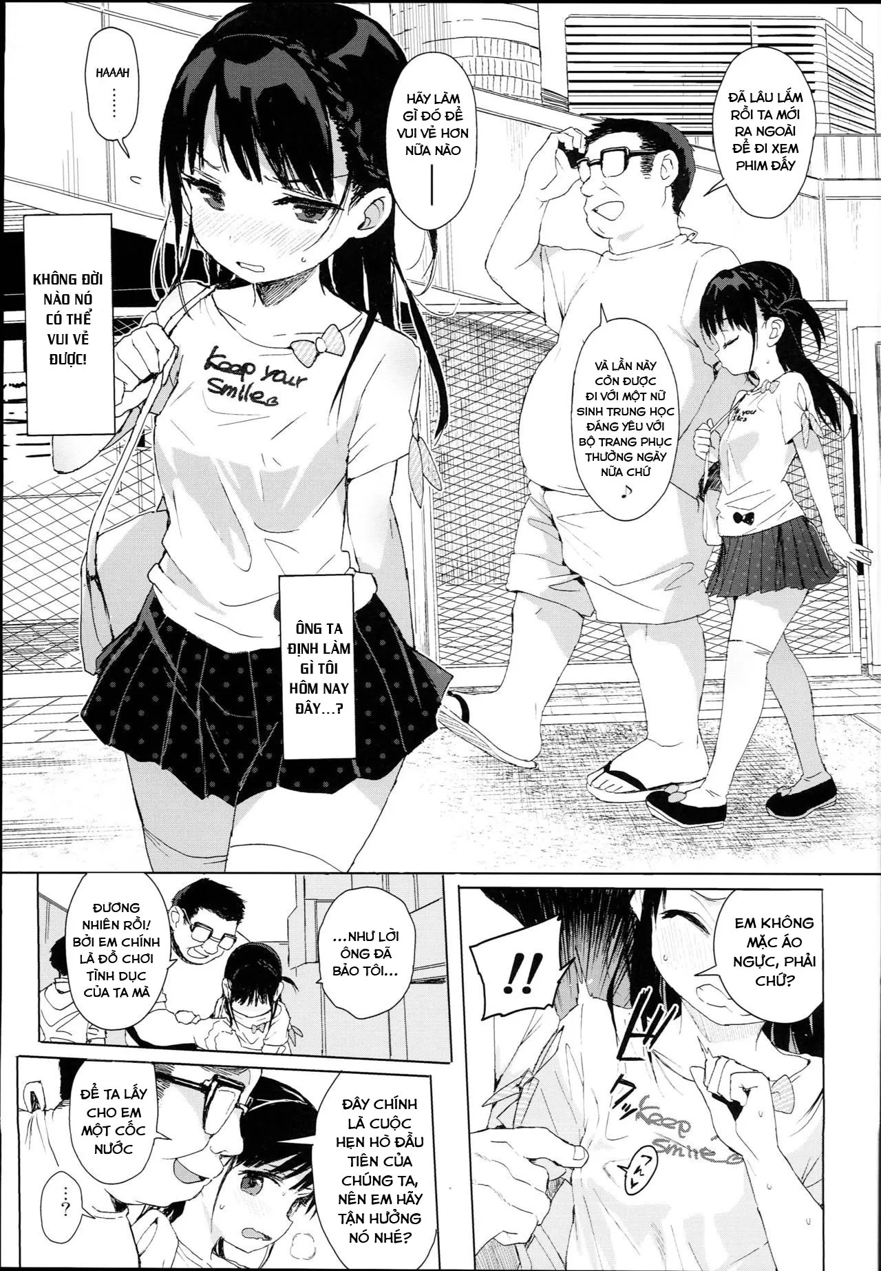 HentaiVN.net - Ảnh 12 - JC Roshutsu de Seikyouiku [Teaching a Junior High School Girl Sex-Ed with Exhibitionism] - Chap 1