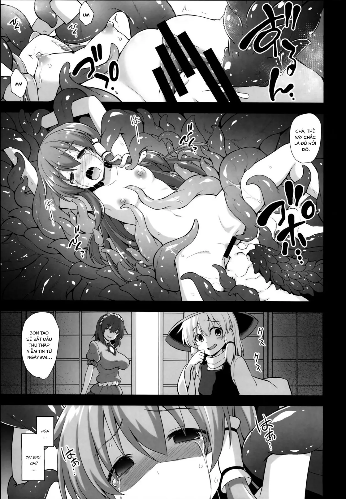 HentaiVN.net - Ảnh 11 - Sanae chăm chỉ(Touhou Project) [Shinkou no Tame ni Sanae-san ga Shokushu de Muriyari Kaihatsu Sareru Moriya Jinja(Touhou Project)] - Oneshot