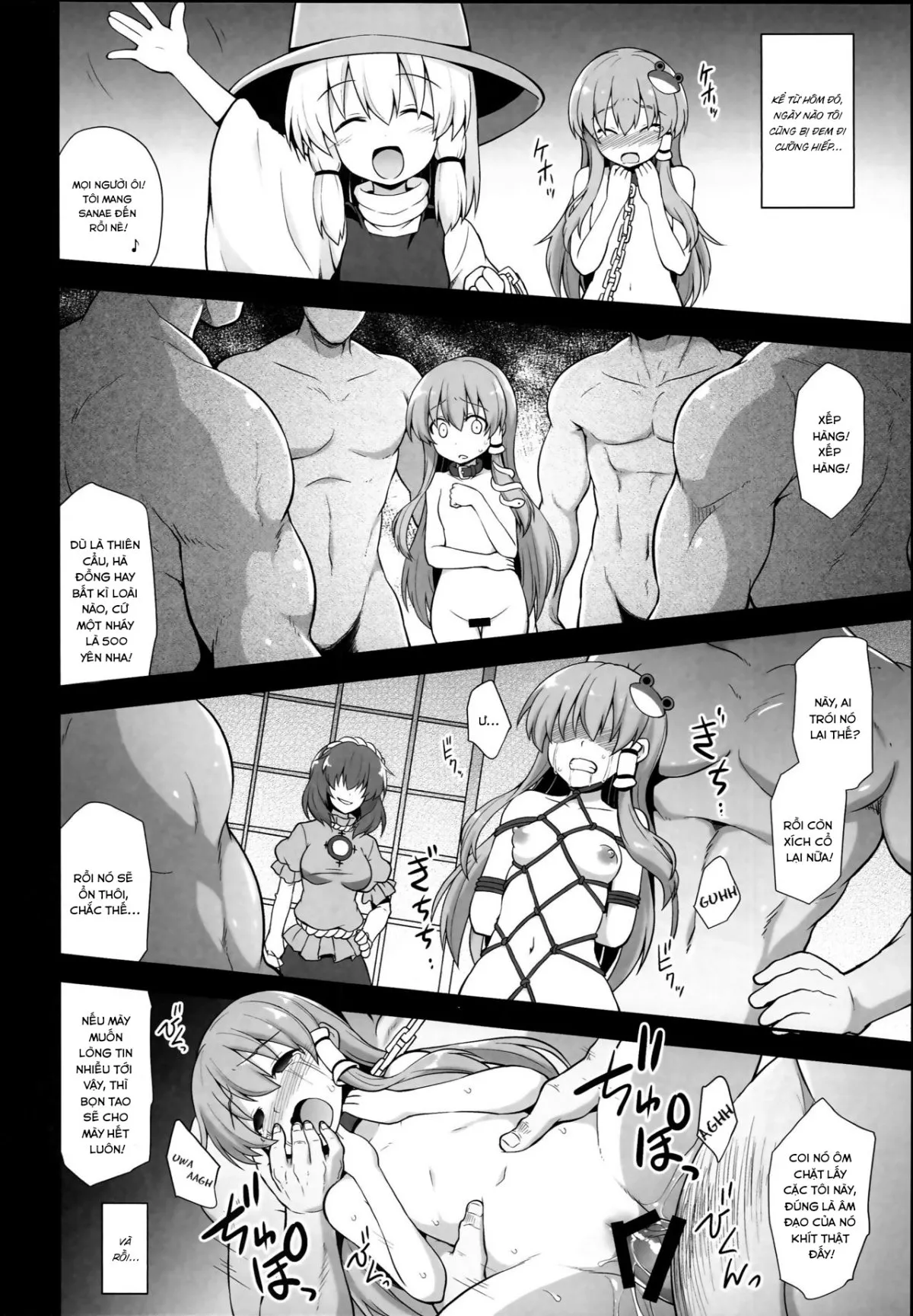 HentaiVN.net - Ảnh 12 - Sanae chăm chỉ(Touhou Project) [Shinkou no Tame ni Sanae-san ga Shokushu de Muriyari Kaihatsu Sareru Moriya Jinja(Touhou Project)] - Oneshot
