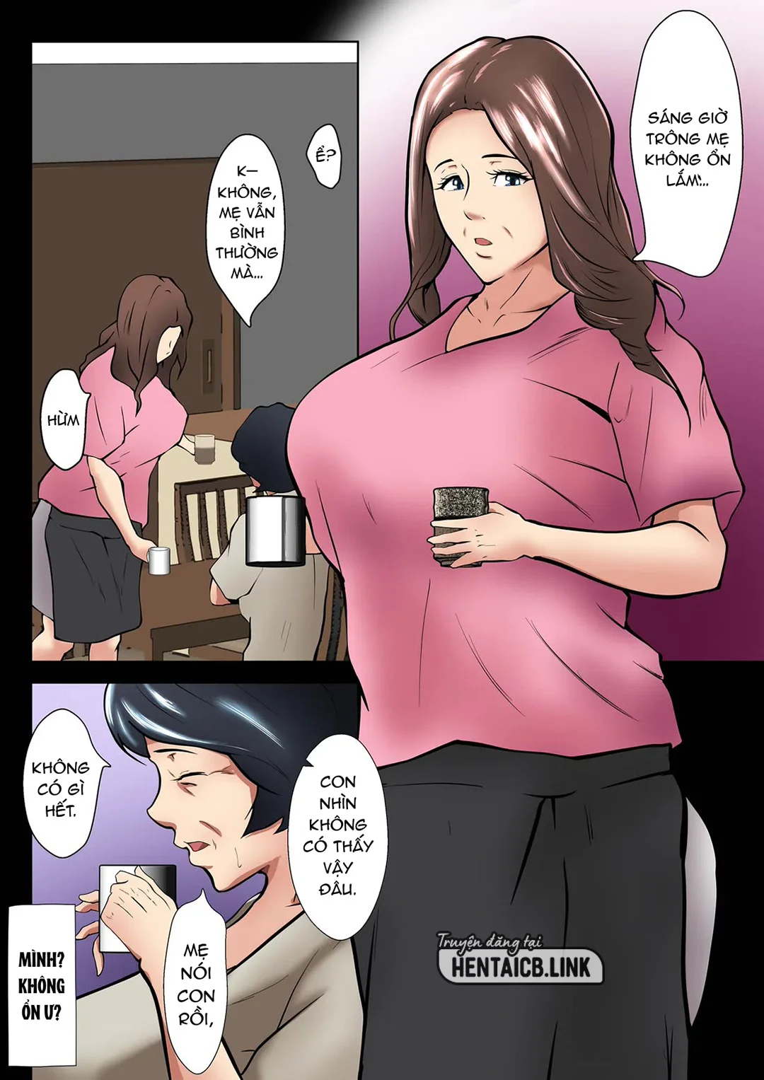 HentaiVN.net - Ảnh 4 - Người Chồng Luân Phiên Ân Ái Với Vợ Và Con Gái Riêng Dưới Ánh Mắt Nhìn Trộm Của Mẹ Vợ - Oneshot
