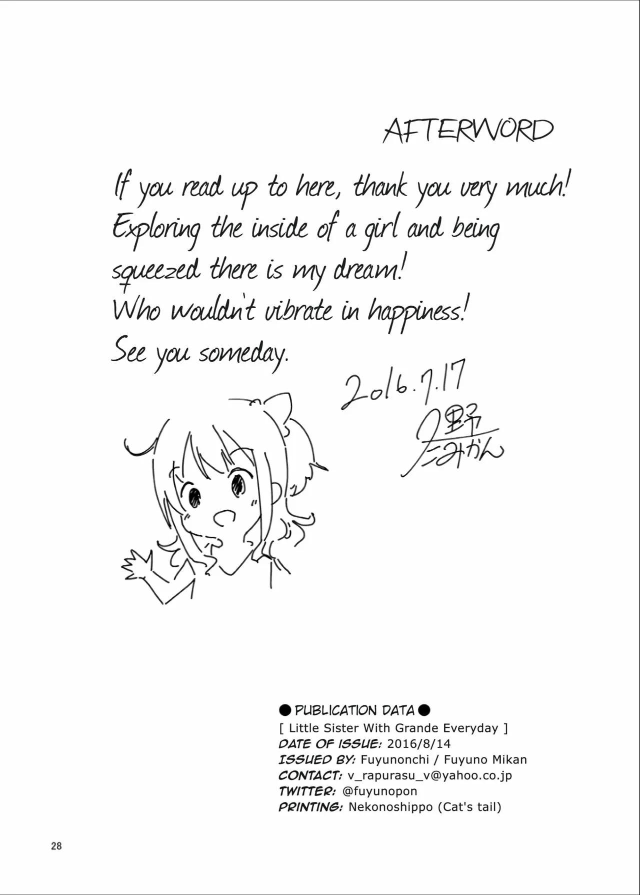 HentaiVN.net - Ảnh 28 - Những ngày "chết ngợp" cùng với cô em gái bé nhỏ [Little Sister With Grande Everyday] - Chap 1