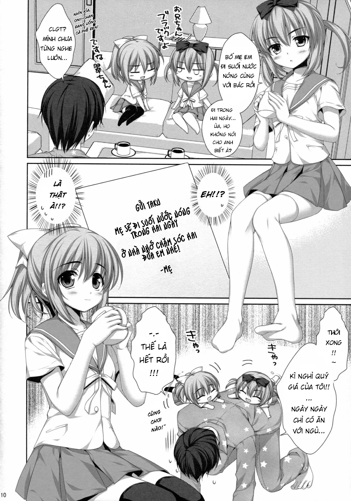 HentaiVN.net - Ảnh 7 - Ở cùng với hai cô em họ [Falling For My Twin Cousins; イトコの双子に堕とされた!?] - Yui và Sui