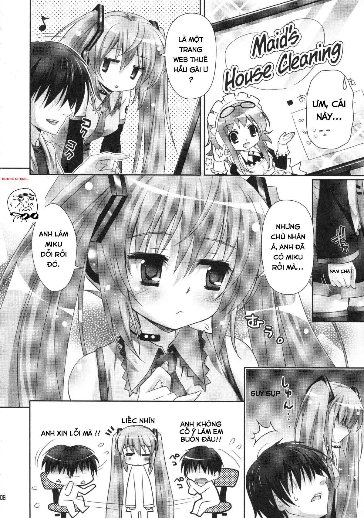 HentaiVN.net - Ảnh 5 - Seri Hatsune Miku - Em sẽ dọn dẹp tất cả cho anh ( maid miku )