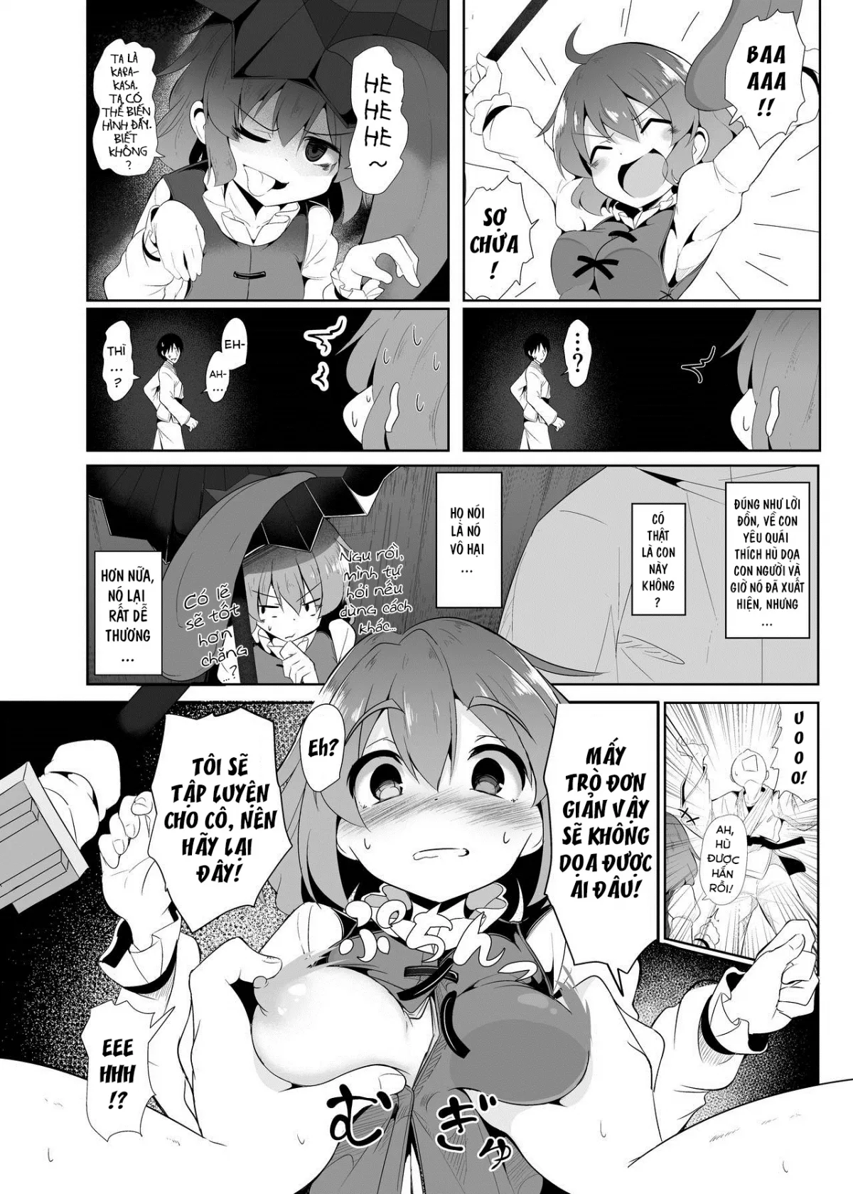 HentaiVN.net - Ảnh 3 - Kogasa-chan Who Teaches and Proudly Practices the False Way of Surprising (Touhou Project) [Uso no Odorokashikata o Oshierarete Tokuige ni Jissen suru Kogasa-chan] - Oneshot