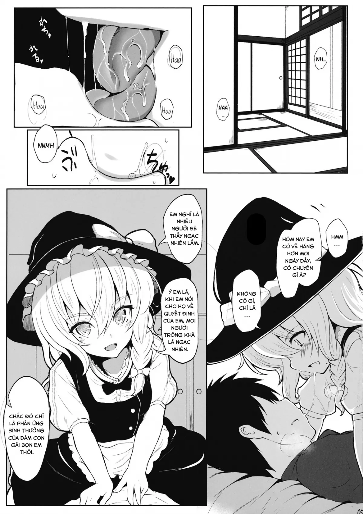 HentaiVN.net - Ảnh 4 - Hãy sinh cháu ngoại cho ba em nào!(Touhou Project) [Marisa to Icha Love☆ (Touhou Project)] - Oneshot ngọt