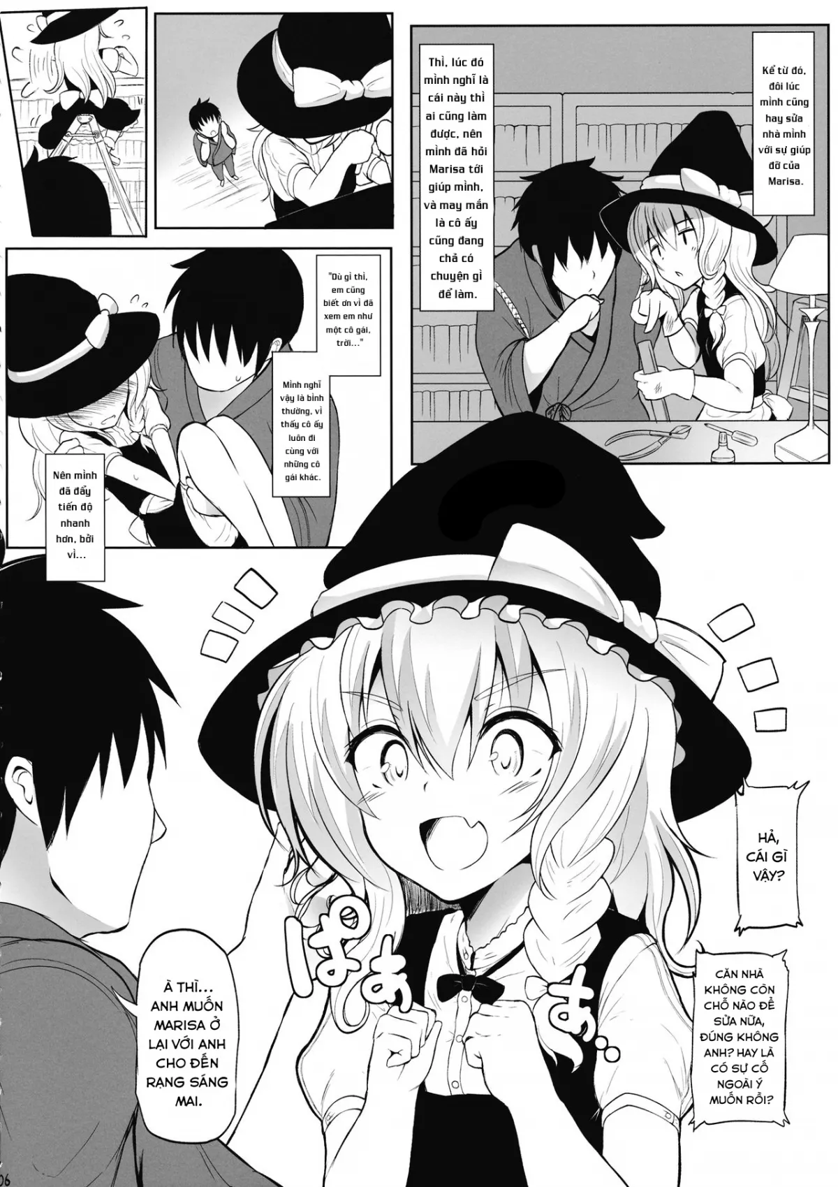 HentaiVN.net - Ảnh 5 - Hãy sinh cháu ngoại cho ba em nào!(Touhou Project) [Marisa to Icha Love☆ (Touhou Project)] - Oneshot ngọt