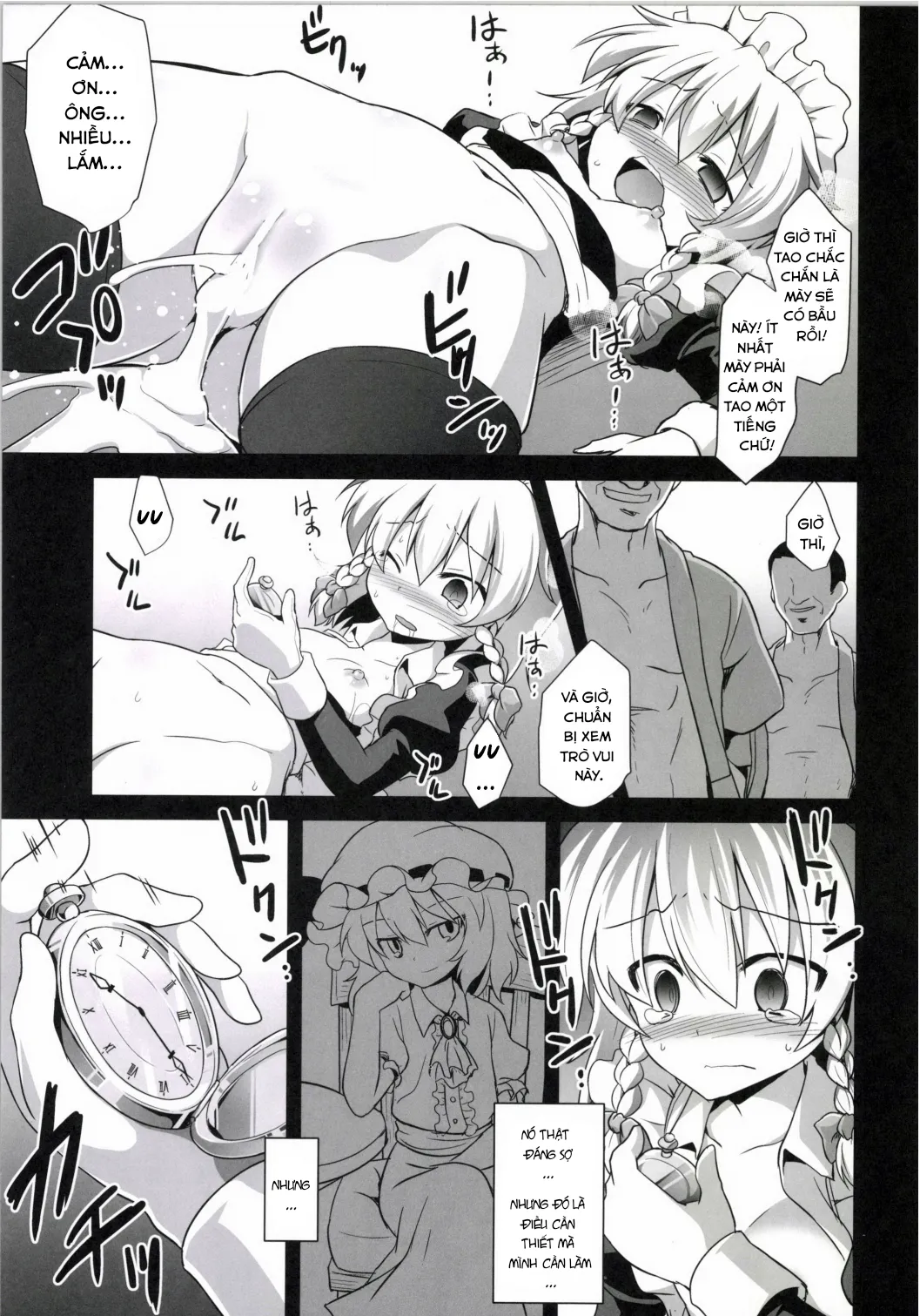 HentaiVN.net - Ảnh 10 - Sinh con cho cô chủ (Touhou Project) [Sakuya Izayoi's Forced Pregnancies, Continuous Childbearings (Touhou Project)] - Oneshot
