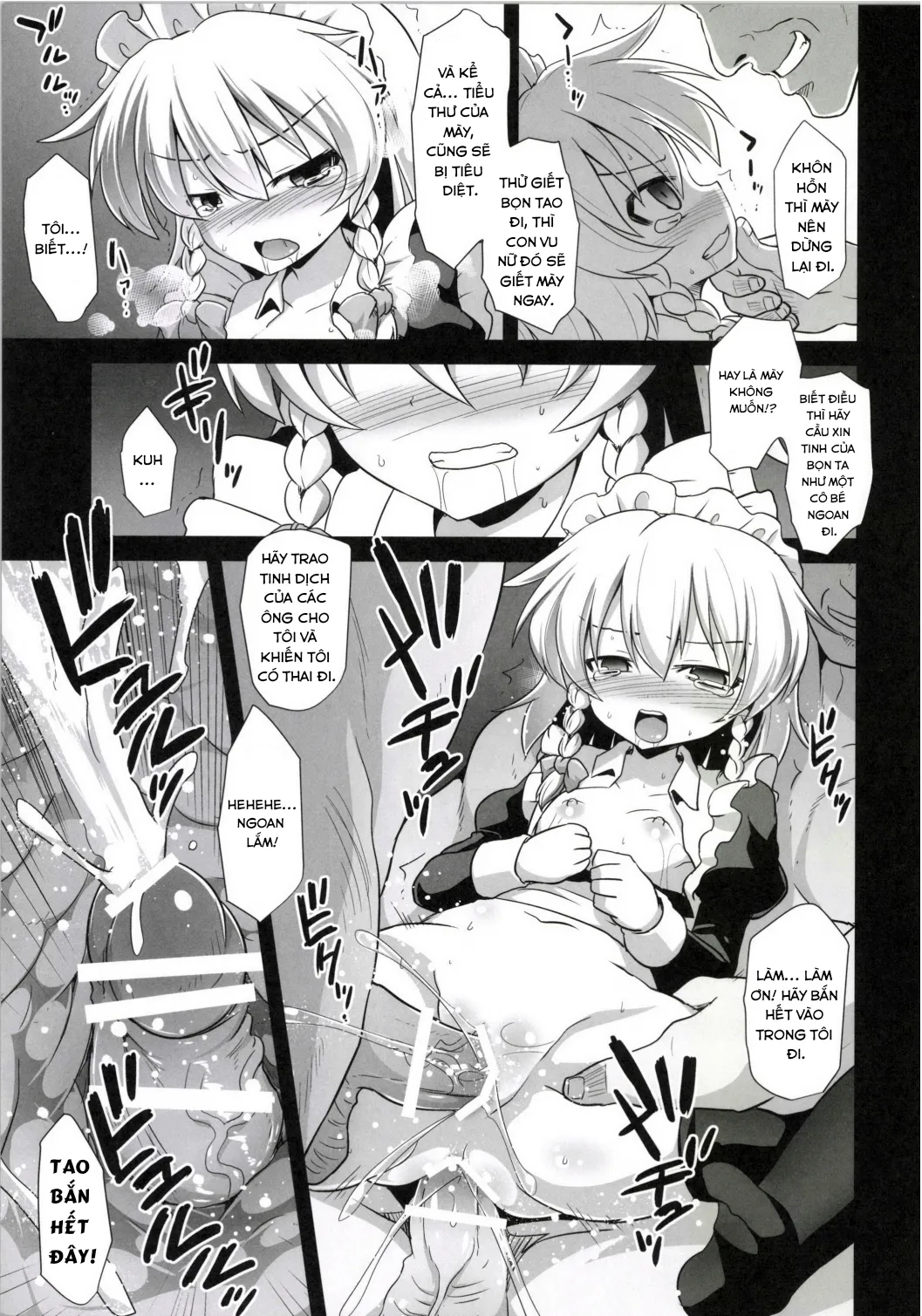 HentaiVN.net - Ảnh 8 - Sinh con cho cô chủ (Touhou Project) [Sakuya Izayoi's Forced Pregnancies, Continuous Childbearings (Touhou Project)] - Oneshot
