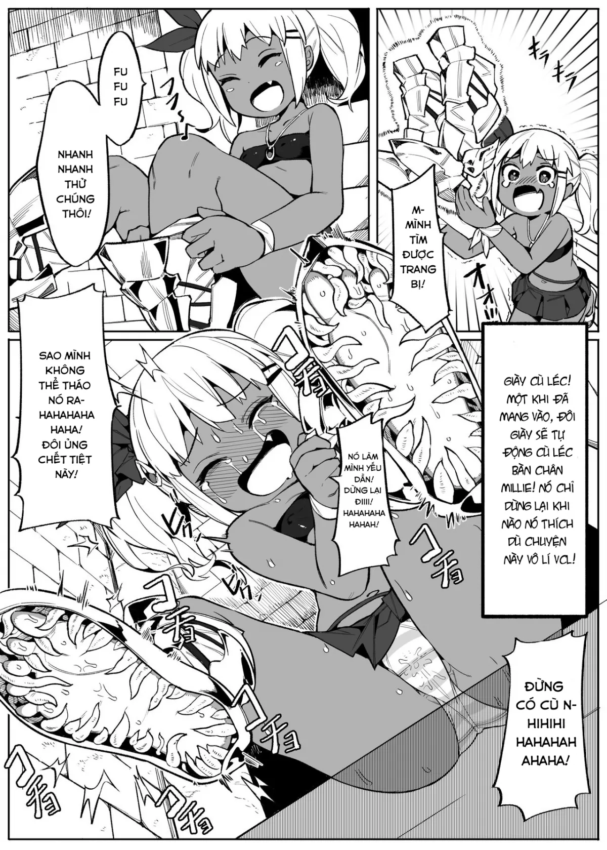 HentaiVN.net - Ảnh 16 - Chuyến đi đáng nhớ! [Thief Girl and Tickling Trap Dungeon!] - Oneshot tickling