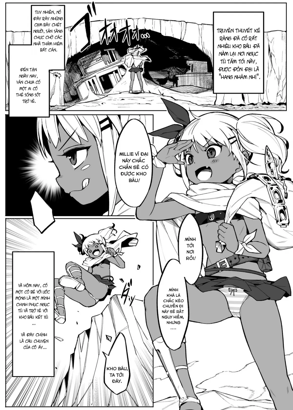 HentaiVN.net - Ảnh 3 - Chuyến đi đáng nhớ! [Thief Girl and Tickling Trap Dungeon!] - Oneshot tickling