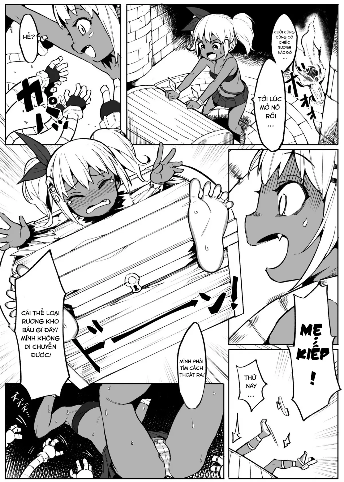 HentaiVN.net - Ảnh 7 - Chuyến đi đáng nhớ! [Thief Girl and Tickling Trap Dungeon!] - Oneshot tickling