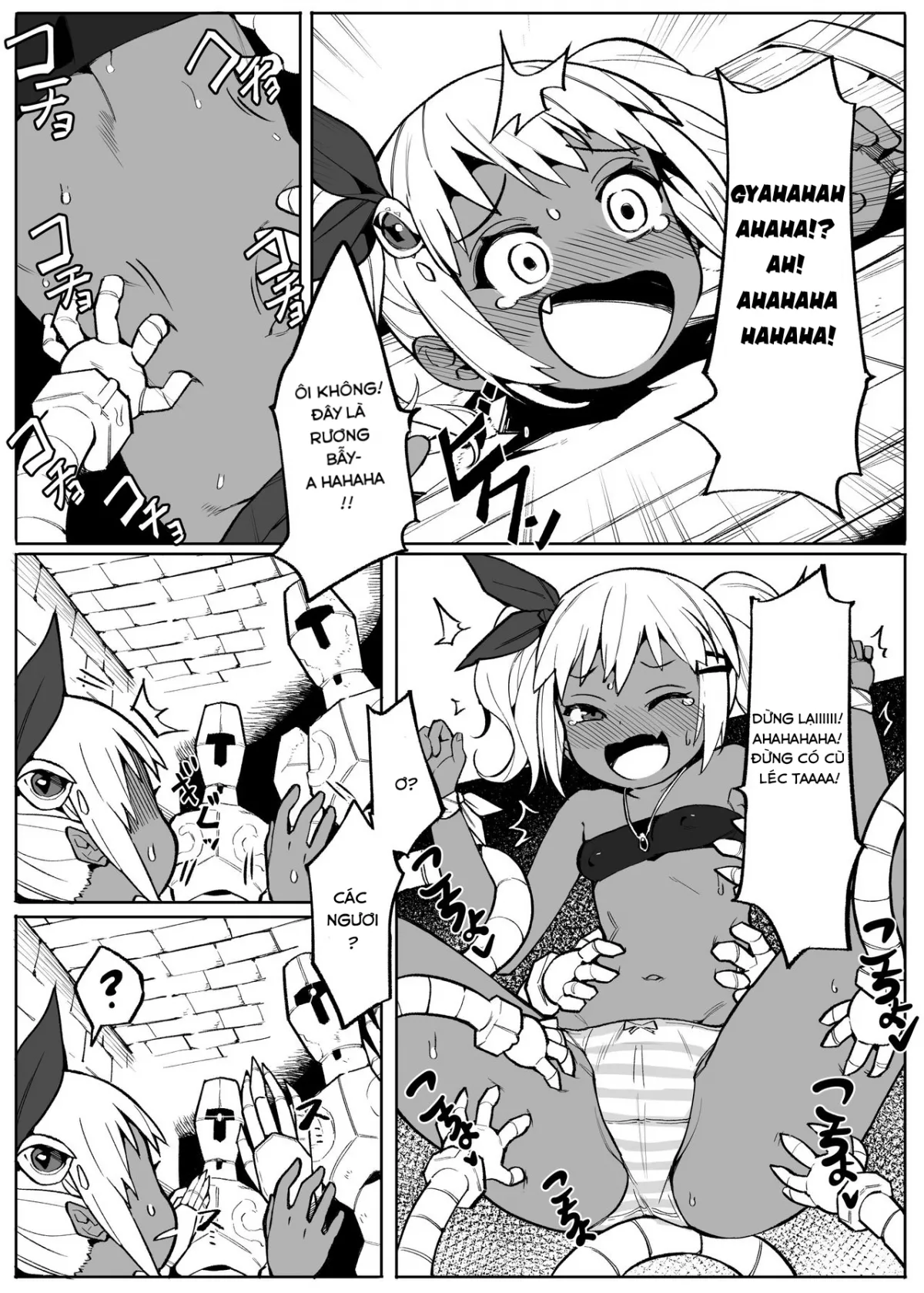 HentaiVN.net - Ảnh 8 - Chuyến đi đáng nhớ! [Thief Girl and Tickling Trap Dungeon!] - Oneshot tickling