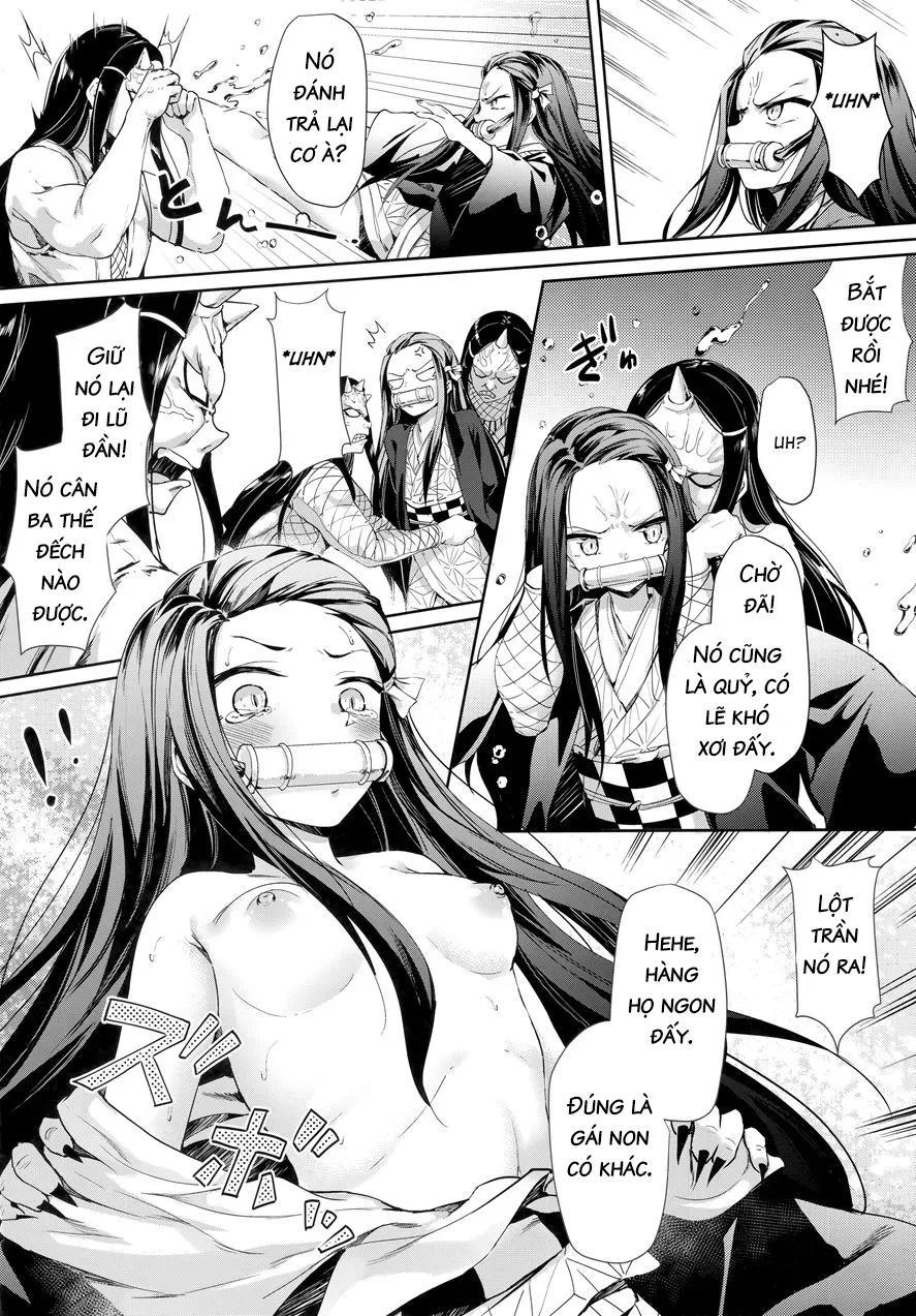 HentaiVN.net - Ảnh 4 - Moshi Nezuko Ga Warui Hito Ni Tsukamattara... (Kimetsu no Yaiba) - Oneshot