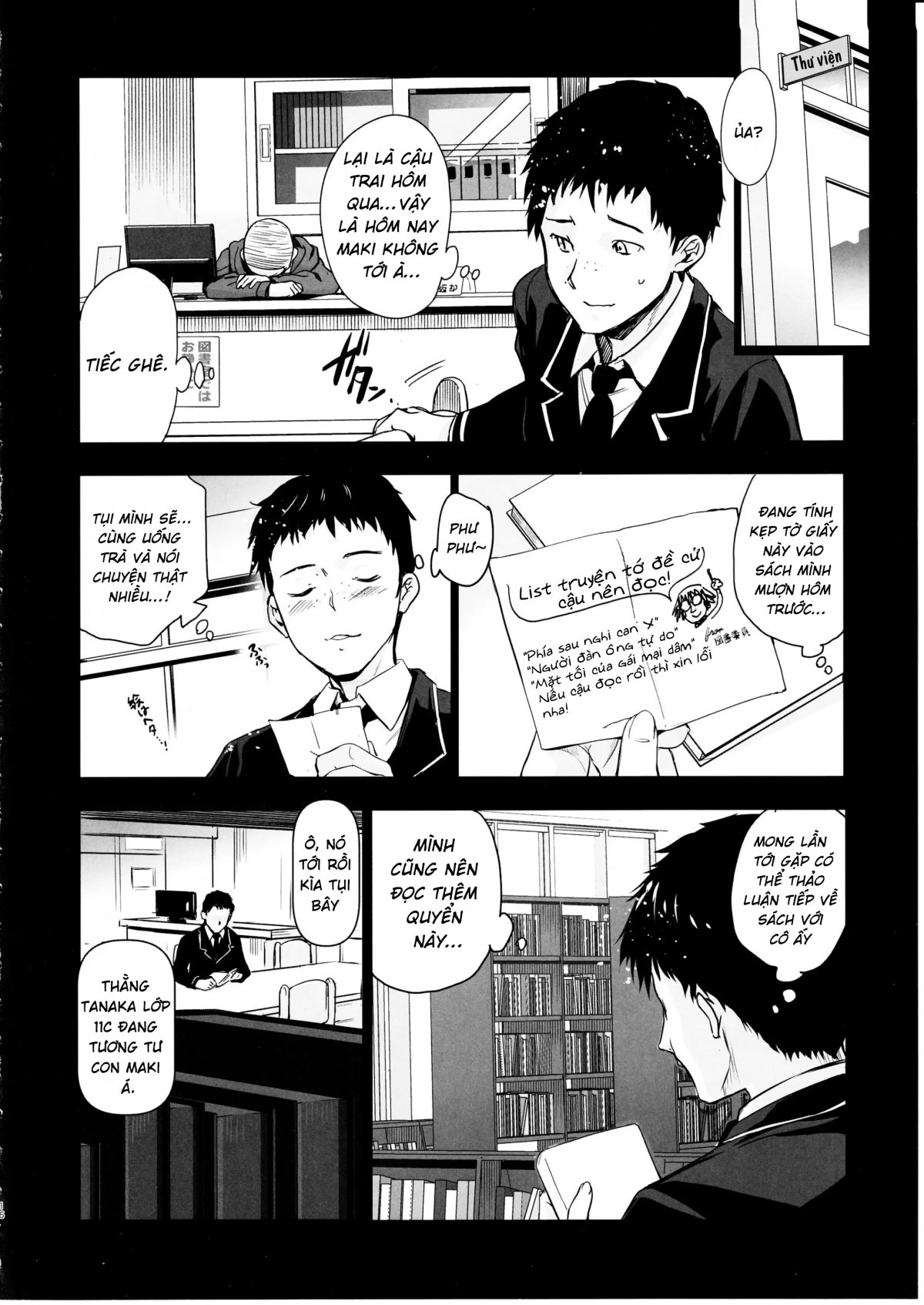 HentaiVN.net - Ảnh 17 - Makima-san wa Toshoshitsu no Yousei [巻間さんは図書室の妖精] - Oneshot