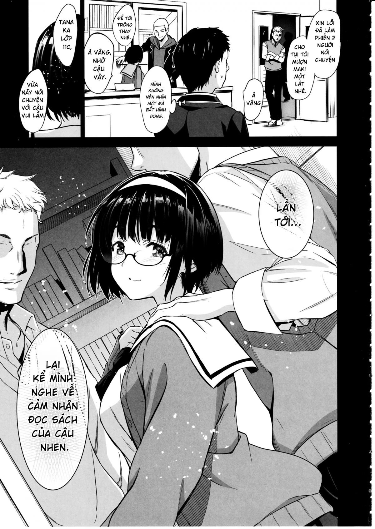 HentaiVN.net - Ảnh 6 - Makima-san wa Toshoshitsu no Yousei [巻間さんは図書室の妖精] - Oneshot