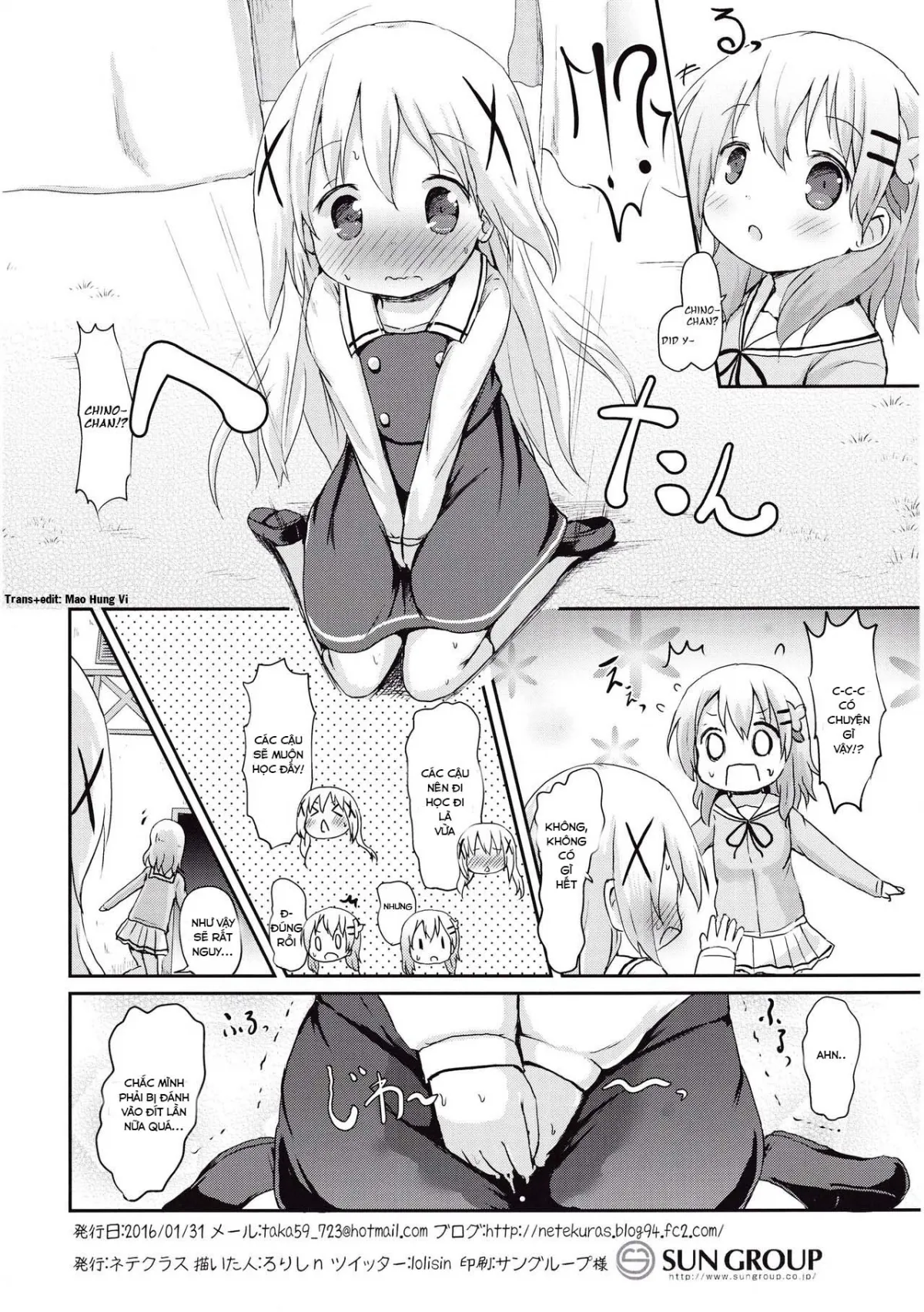 HentaiVN.net - Ảnh 24 - Moshikashite, Chino-chan Onesho Shichatta no?? (Gochuumon wa Usagi desu ka?) - Oneshot