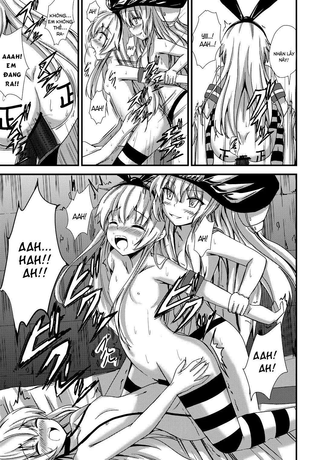 HentaiVN.net - Ảnh 20 - Kuubo Wo-Kyuu-chan no Shimakaze Yuri Dorei Choukyou ~3P Choukyou Hen~ (Kantai Collection) [Standard Carrier Wo-Class Shimakaze's Yuri Slave Training ~Threesome Training~] - Oneshot