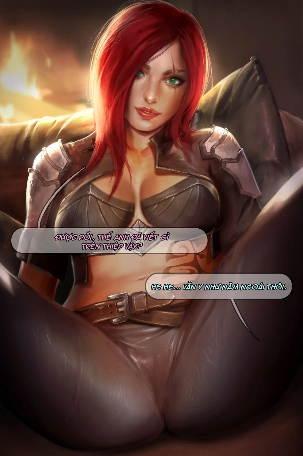 HentaiVN.net - Ảnh 6 - Cạo Lông Cho Katarina [Katarina Shaving Pussy] - Oneshot