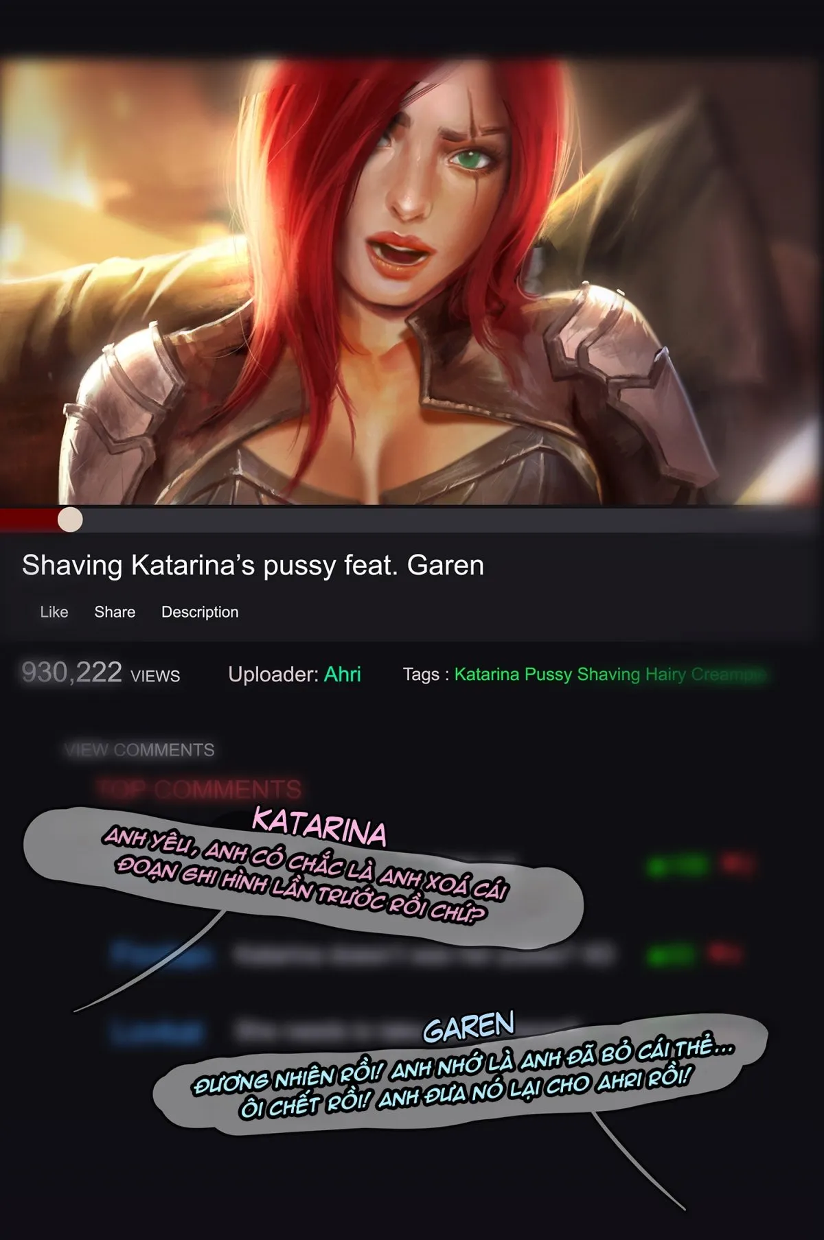 HentaiVN.net - Ảnh 79 - Cạo Lông Cho Katarina [Katarina Shaving Pussy] - Oneshot