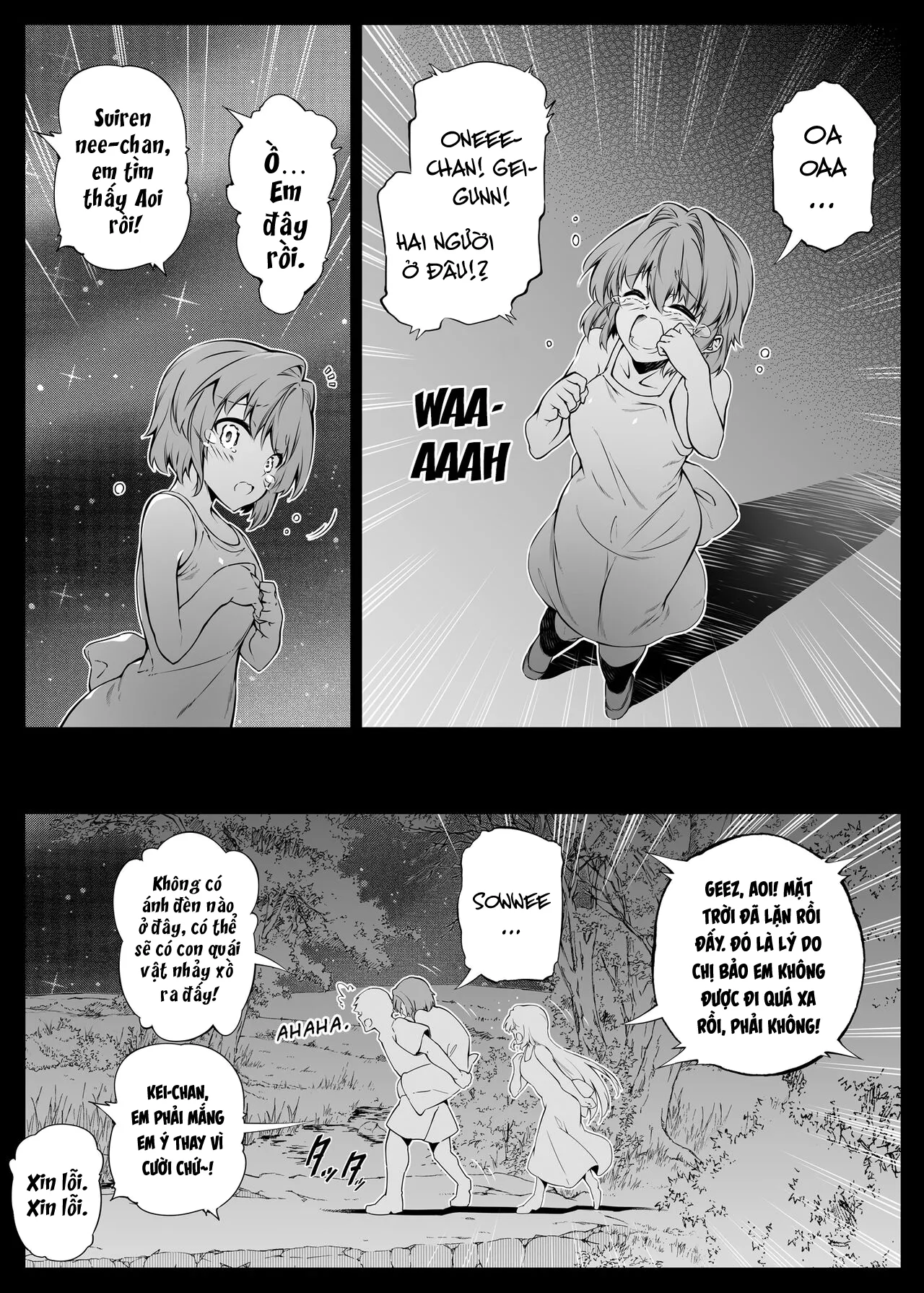 HentaiVN.net - Ảnh 34 - Làm lại mùa hè [Natsu no Yari Naoshi -Inaka to Hanare to Bijin Shimai] - Chap 2.1