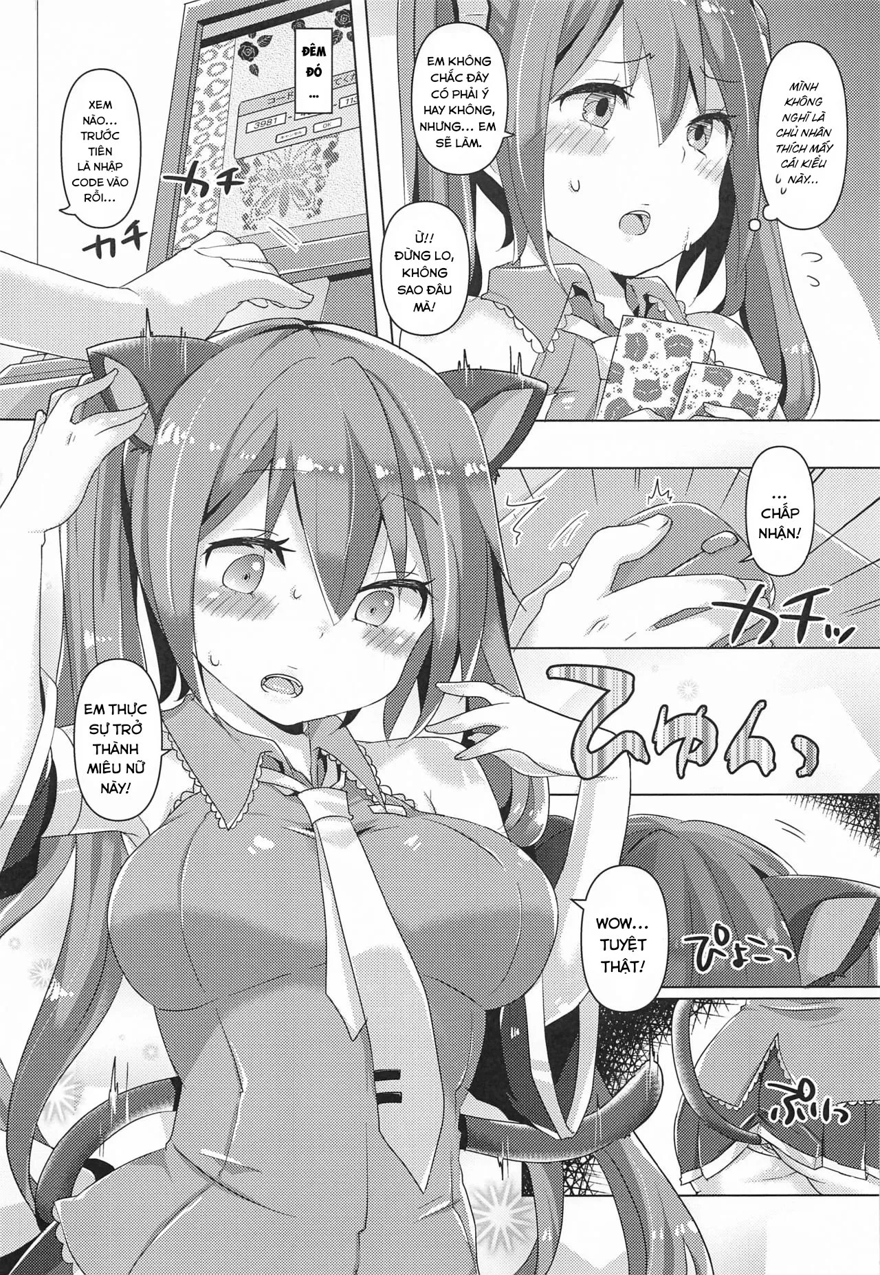 HentaiVN.net - Ảnh 5 - Miku-chan ni Nekomimi toka Plug in Shite Ichaicha Suru Hon (VOCALOID) [A Book About Installing a Catgirl Plugin and Having Lovey-Dovey Sex With Miku-chan] - Oneshot