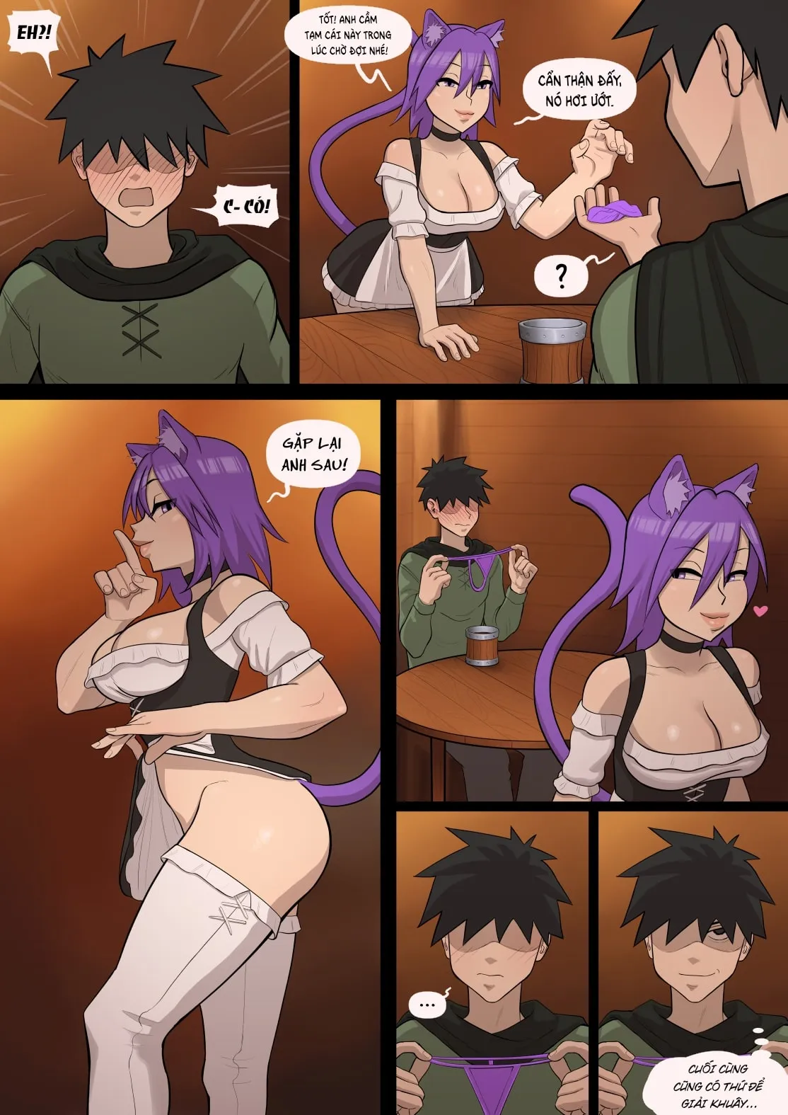 HentaiVN.net - Ảnh 6 - Dịch Vụ Khuyến Mãi Của Nàng Mèo [Barmaid Extra Service] - Oneshot