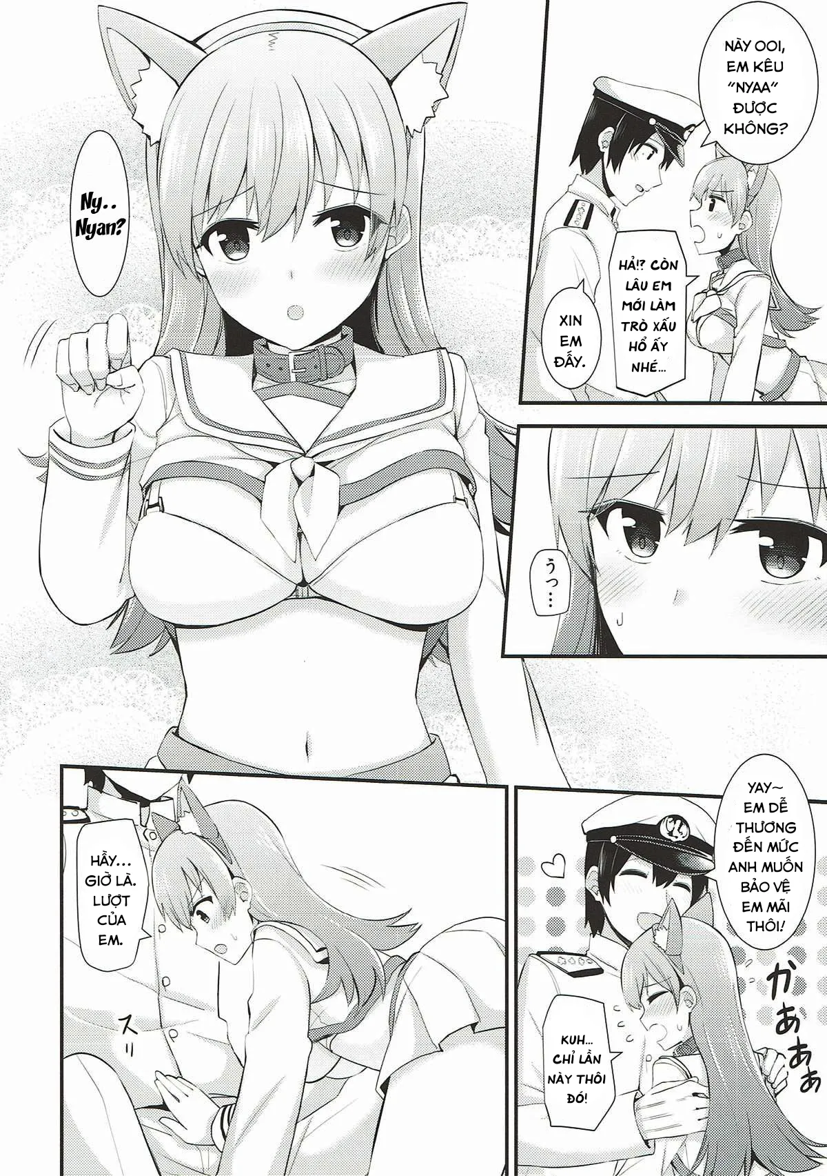 HentaiVN.net - Ảnh 14 - Ooi! Đeo tai mèo lên đi! (Kantai Collection -KanColle-) [Ooi! Nekomimi o Tsukeyou!; Ooi! Put On These Cat Ears!] - Oneshot