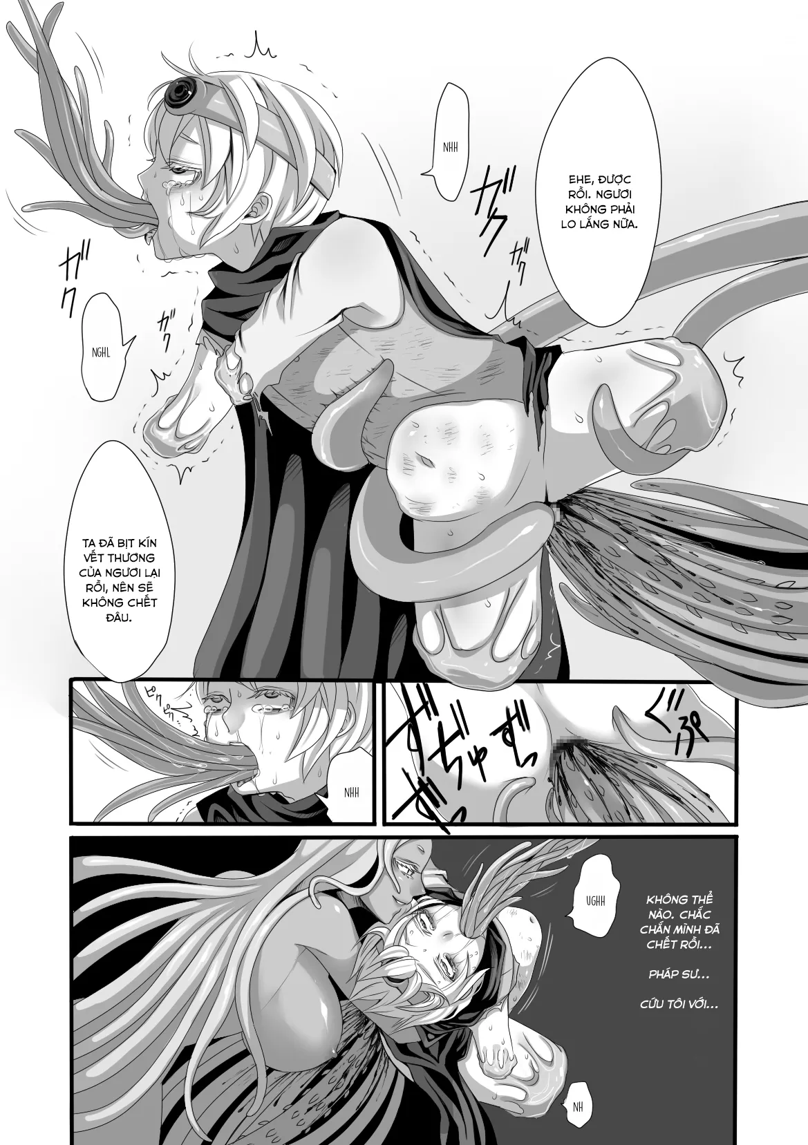 HentaiVN.net - Ảnh 16 - Quái vật, anh hùng và pháp sư [Shokushu to Yuusha to Mahoutsukai; The Tentacles, the Hero, and the Mage] - Oneshot