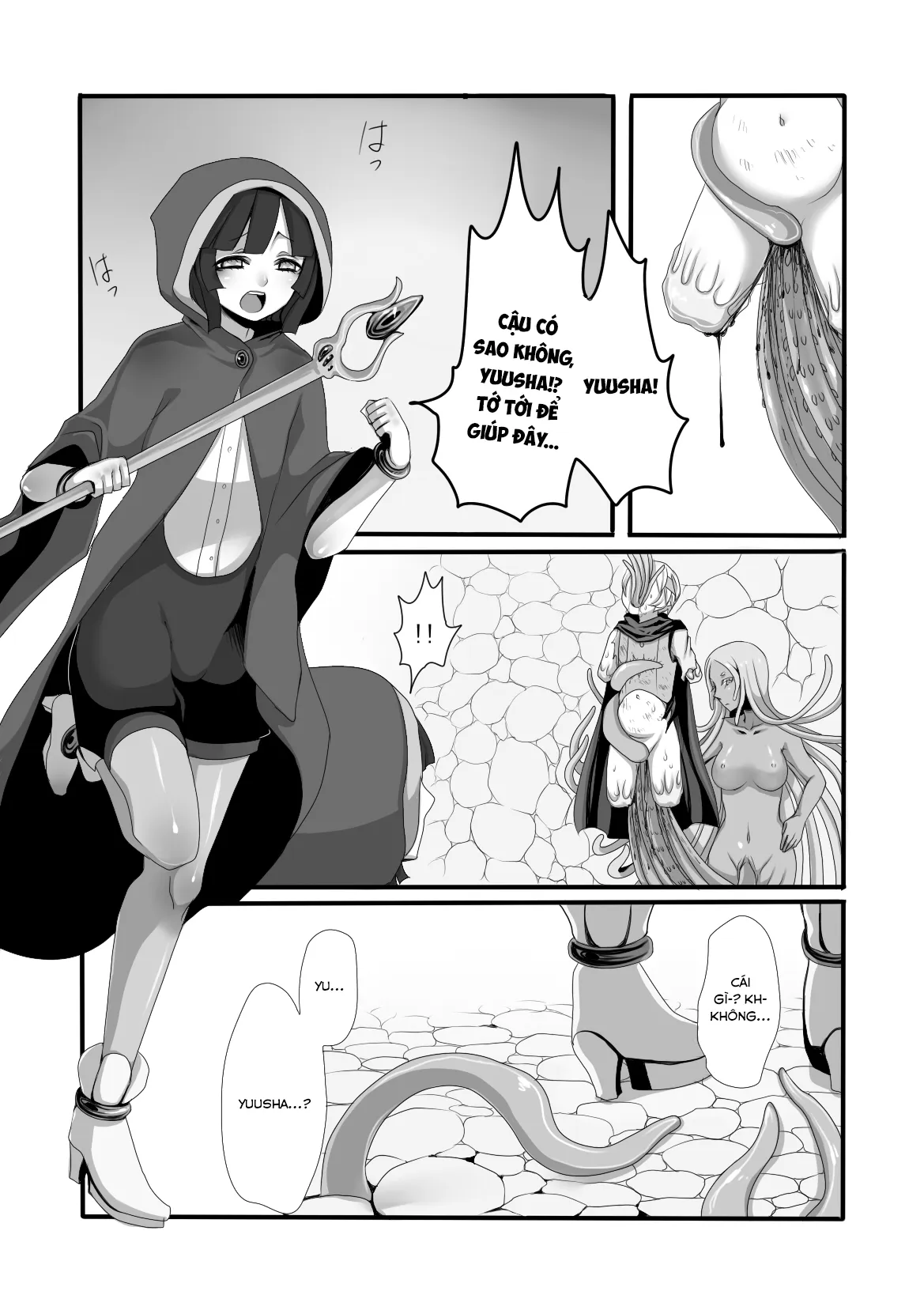 HentaiVN.net - Ảnh 17 - Quái vật, anh hùng và pháp sư [Shokushu to Yuusha to Mahoutsukai; The Tentacles, the Hero, and the Mage] - Oneshot