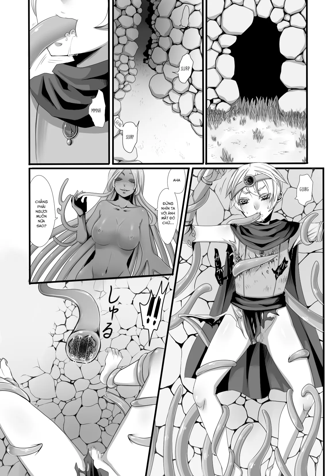 HentaiVN.net - Ảnh 4 - Quái vật, anh hùng và pháp sư [Shokushu to Yuusha to Mahoutsukai; The Tentacles, the Hero, and the Mage] - Oneshot