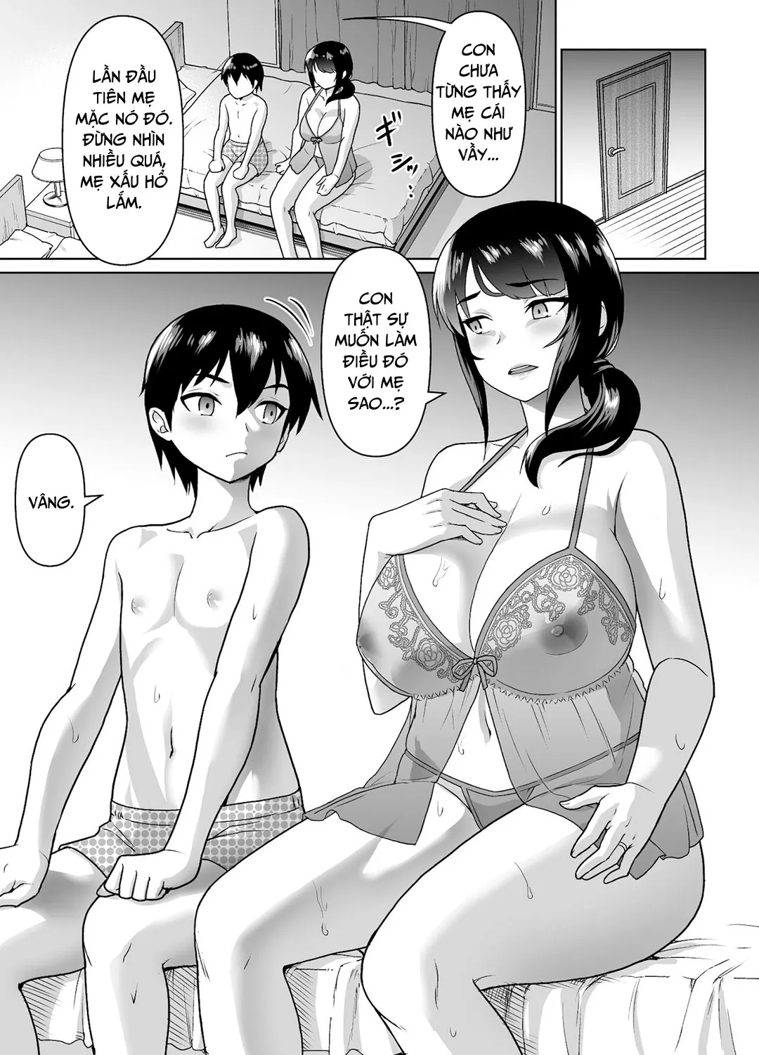 HentaiVN.net - Ảnh 26 - Mối quan hệ giữa mẹ và con trai bắt đầu [Boshi Kara Hajimeru Renai Kankei] - Oneshot