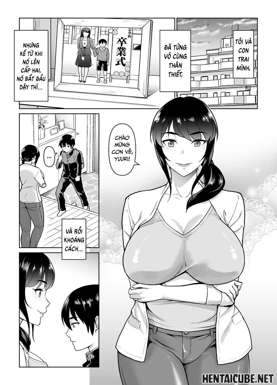 HentaiVN.net - Ảnh 4 - Mối quan hệ giữa mẹ và con trai bắt đầu [Boshi Kara Hajimeru Renai Kankei] - Oneshot