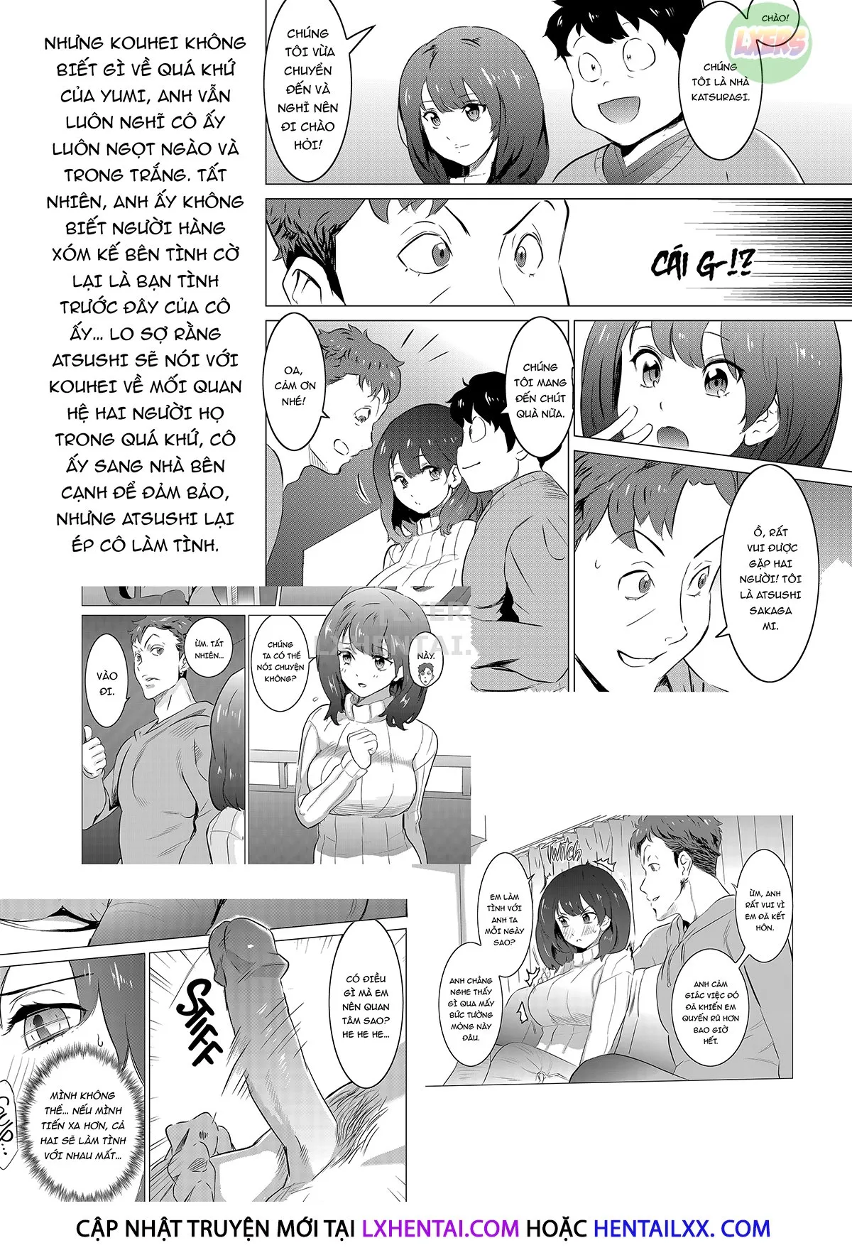 HentaiVN.net - Ảnh 10 - My Wife Would Never Moan Like in the Unrealistic Porn My Neighbor Watches [Rinjin Ga AV Miteru Kedo Boku No Tsuma Nara Anna Wazatorashii Aegigoe Wa Agenai] - Chap 2
