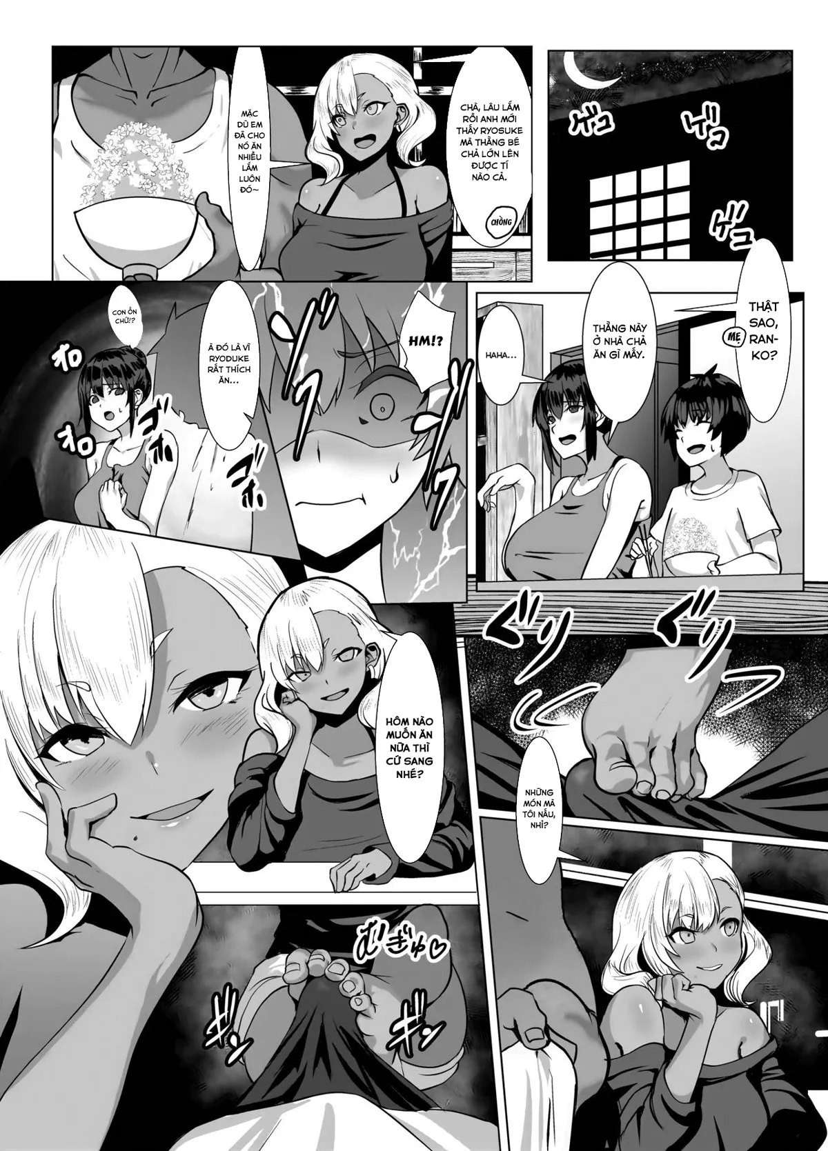 HentaiVN.net - Ảnh 24 - Kỳ nghỉ hè cùng với bà cô Gal đã lập gia đình [Kuro Gal Hitozuma to Natsuyasumi] - Oneshot