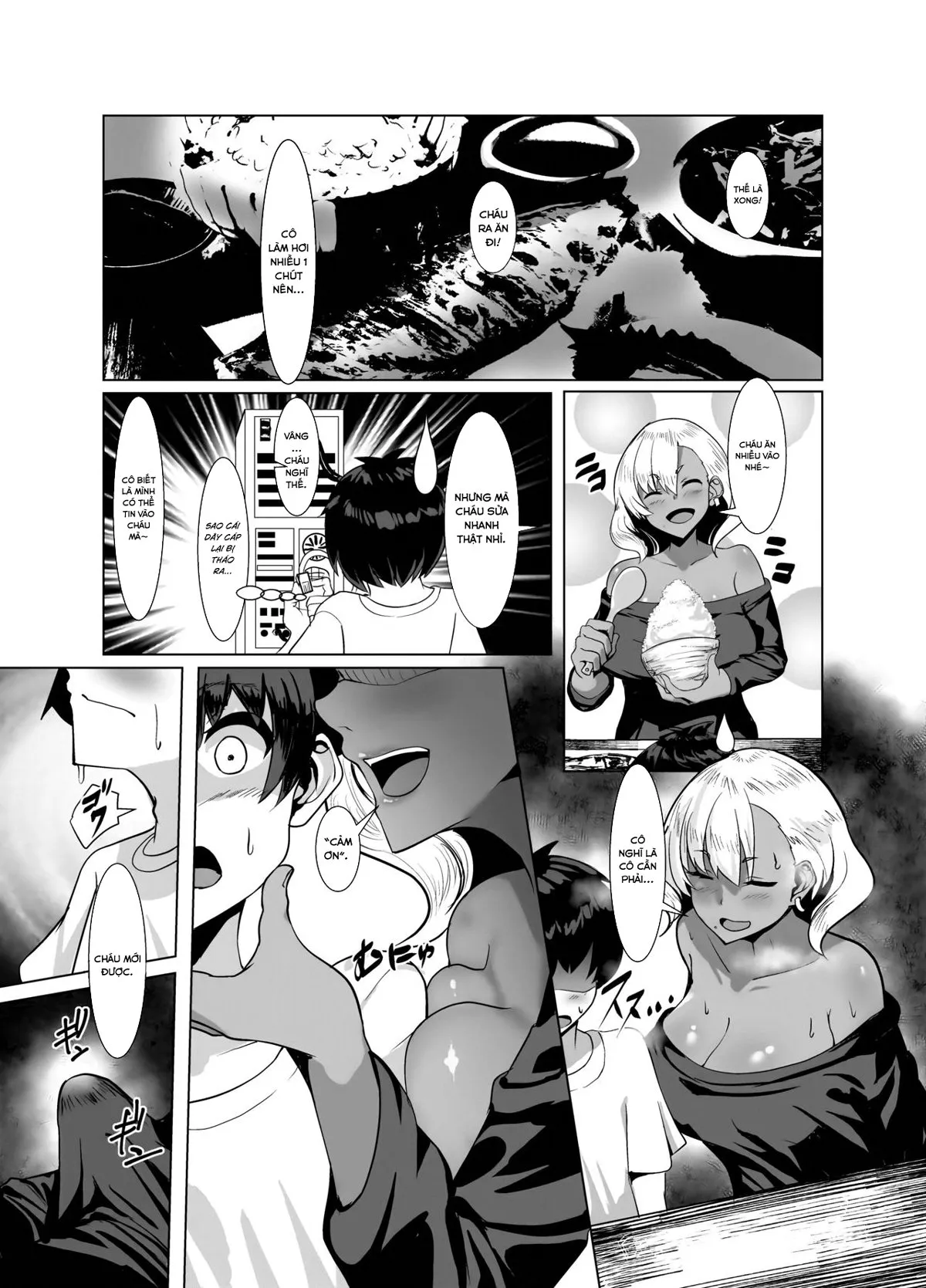 HentaiVN.net - Ảnh 5 - Kỳ nghỉ hè cùng với bà cô Gal đã lập gia đình [Kuro Gal Hitozuma to Natsuyasumi] - Oneshot
