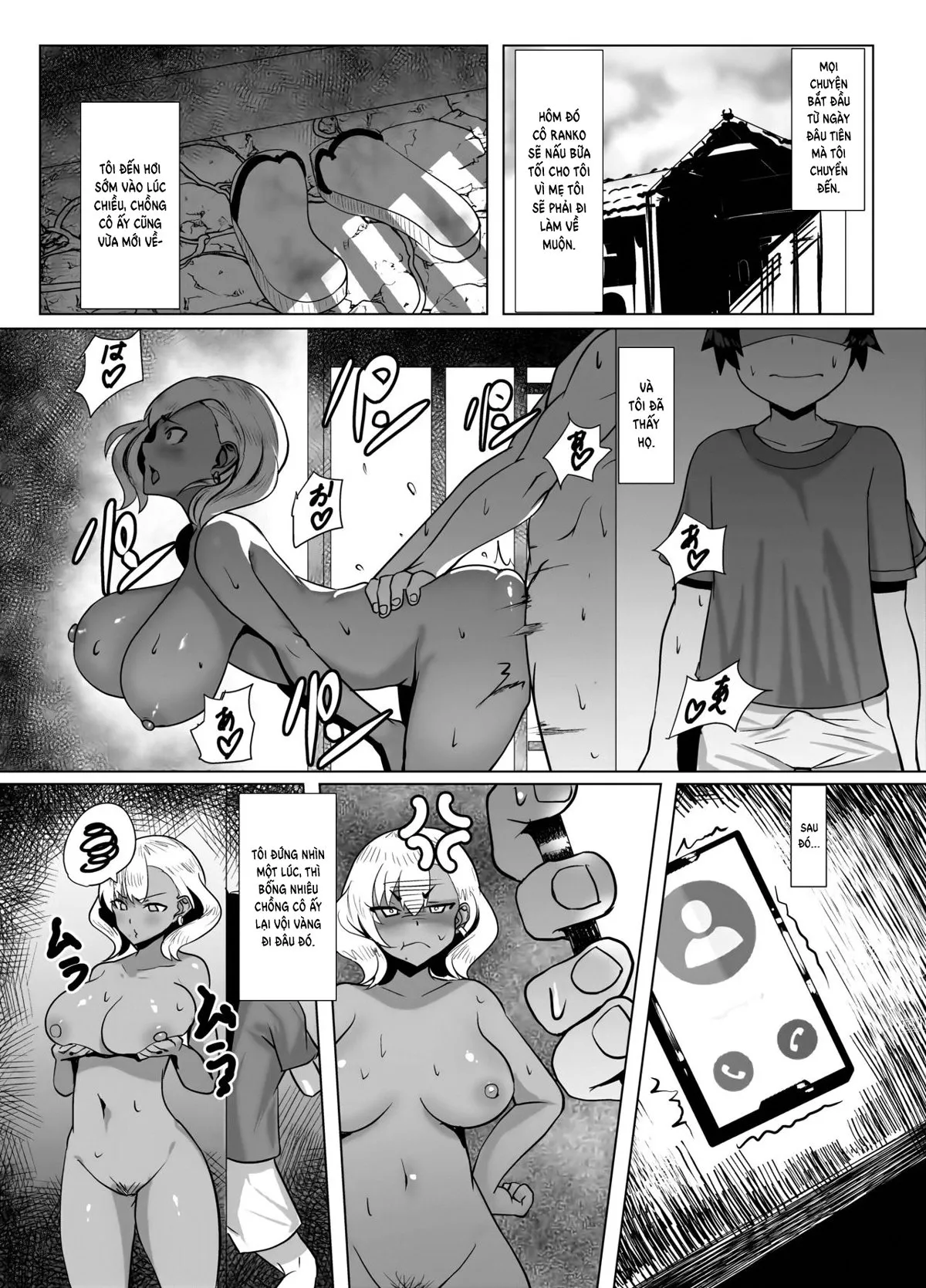 HentaiVN.net - Ảnh 8 - Kỳ nghỉ hè cùng với bà cô Gal đã lập gia đình [Kuro Gal Hitozuma to Natsuyasumi] - Oneshot