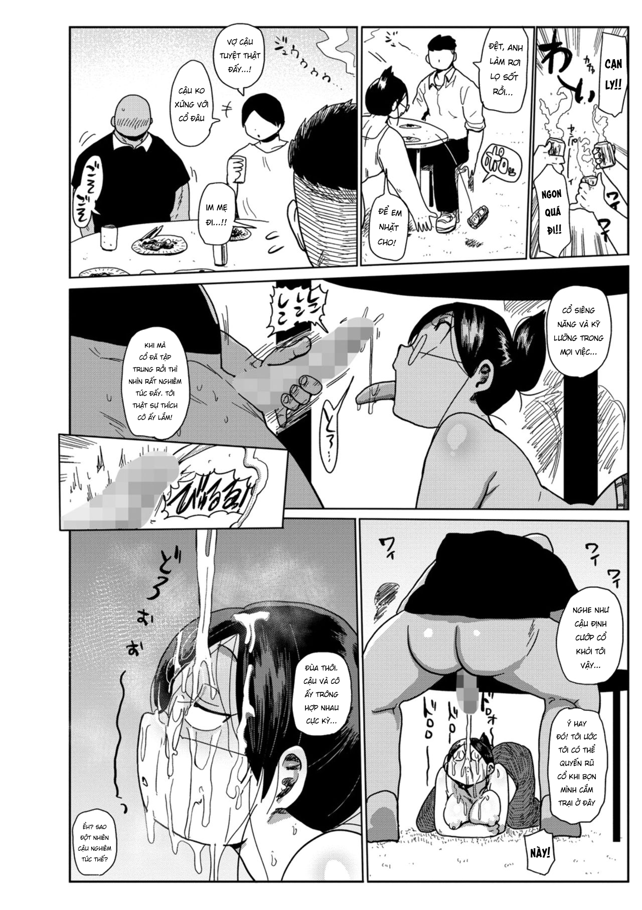 HentaiVN.net - Ảnh 14 - Chuyến cắm trại cùng cô vợ mới cưới [Niizuma no Arai-san Camp e Ikou!] - Oneshot