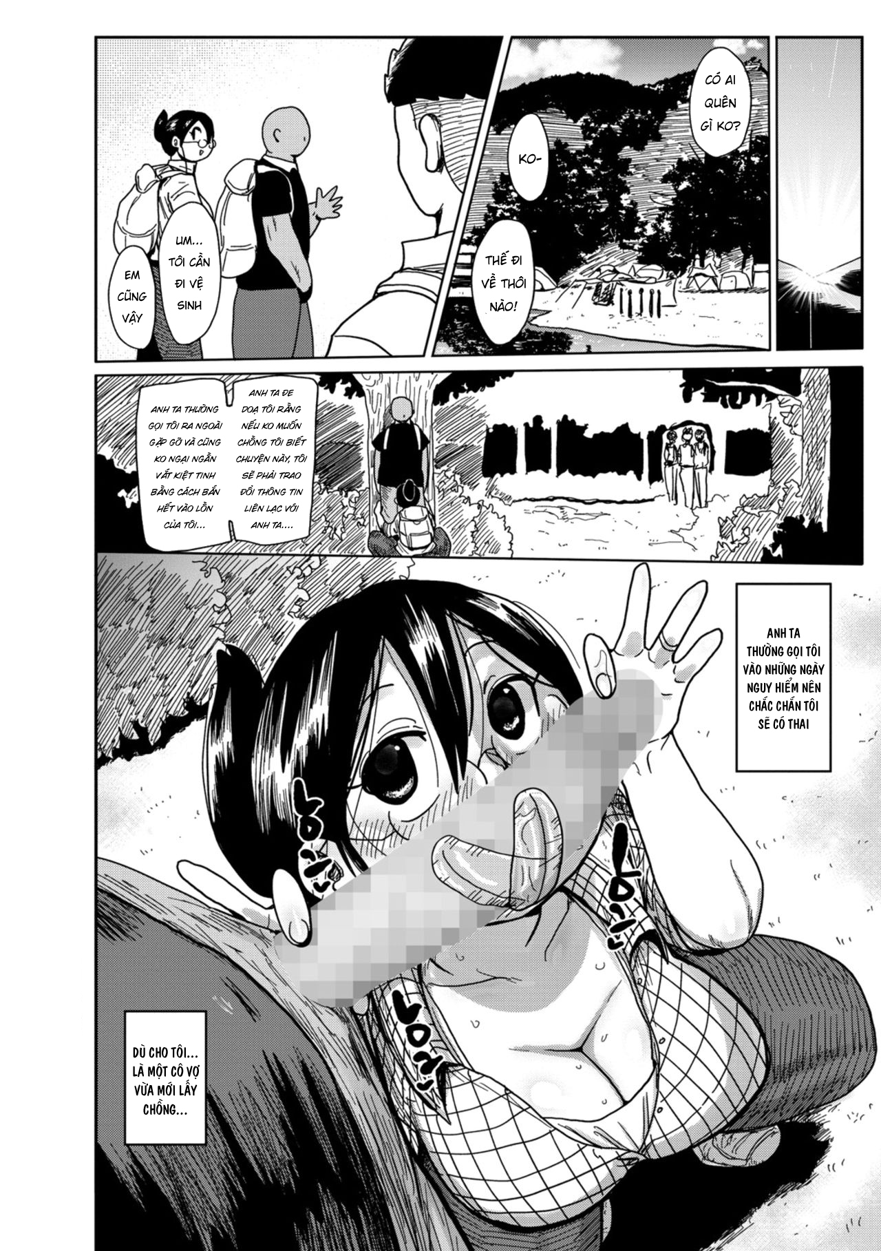 HentaiVN.net - Ảnh 22 - Chuyến cắm trại cùng cô vợ mới cưới [Niizuma no Arai-san Camp e Ikou!] - Oneshot