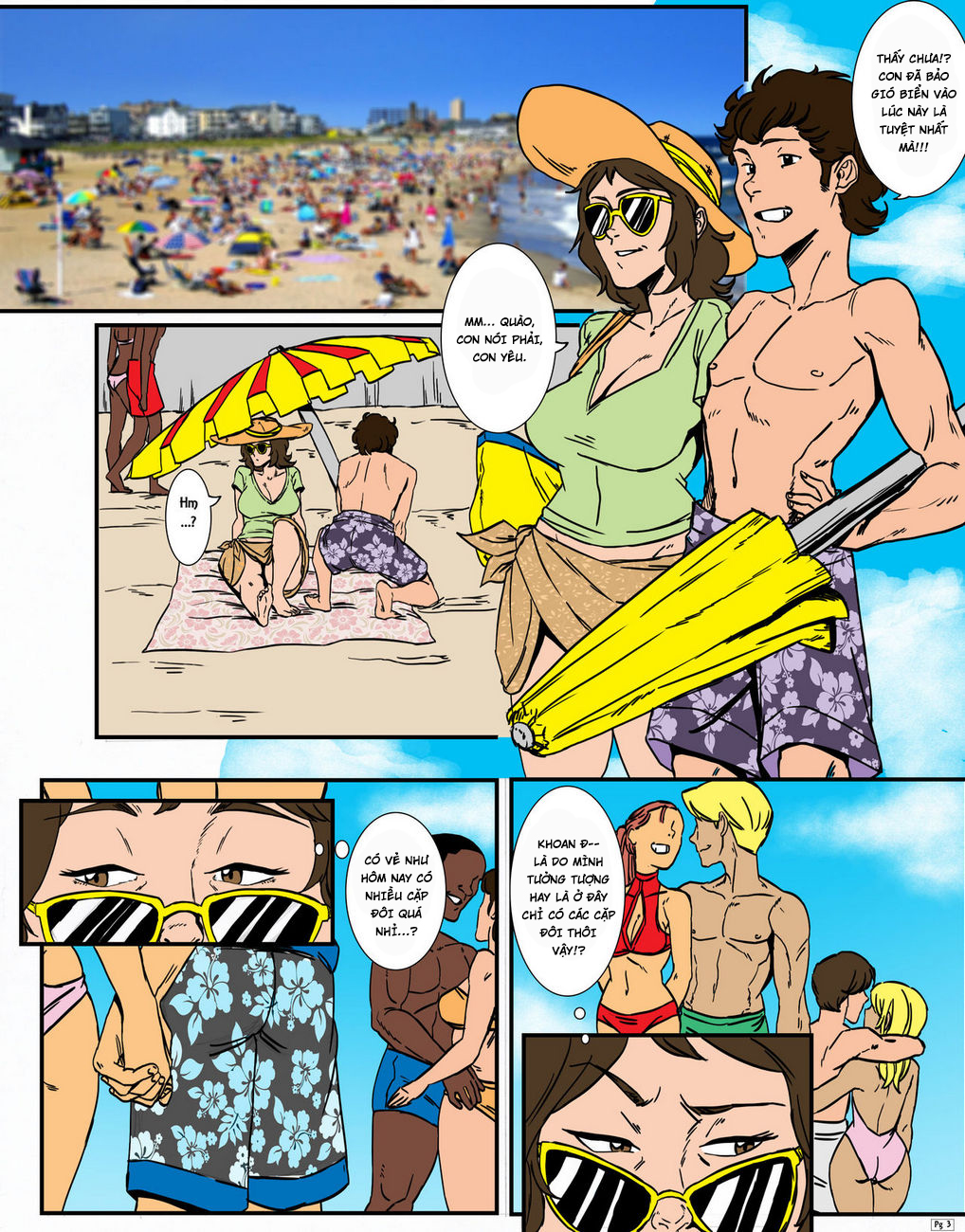 HentaiVN.net - Ảnh 5 - Mẹ và con trai vui đùa ở bãi biển [Beach Oddity] - Oneshot
