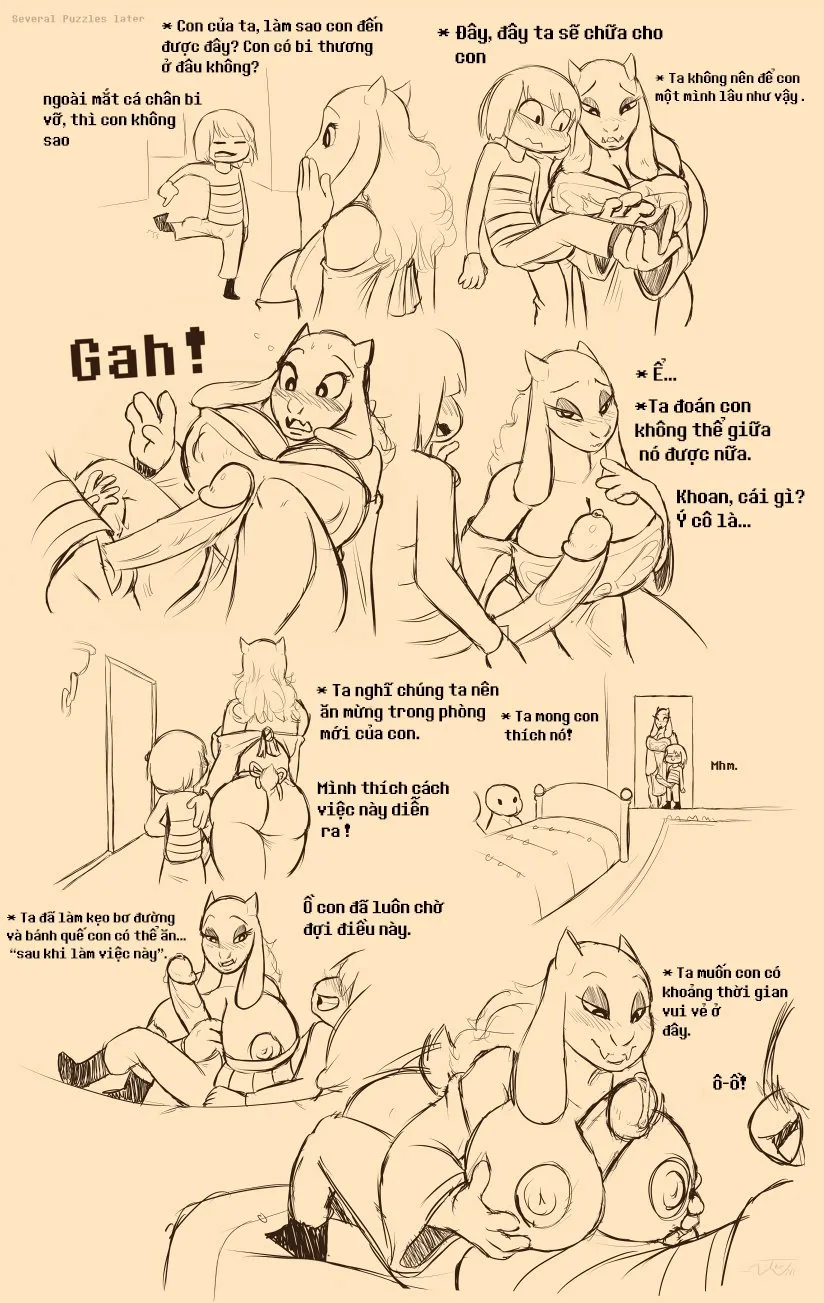 HentaiVN.net - Ảnh 9 - Câu Chuyện Dưới Lòng Đất [Under(her)tail Monster-GirlEdition] - Chap 1