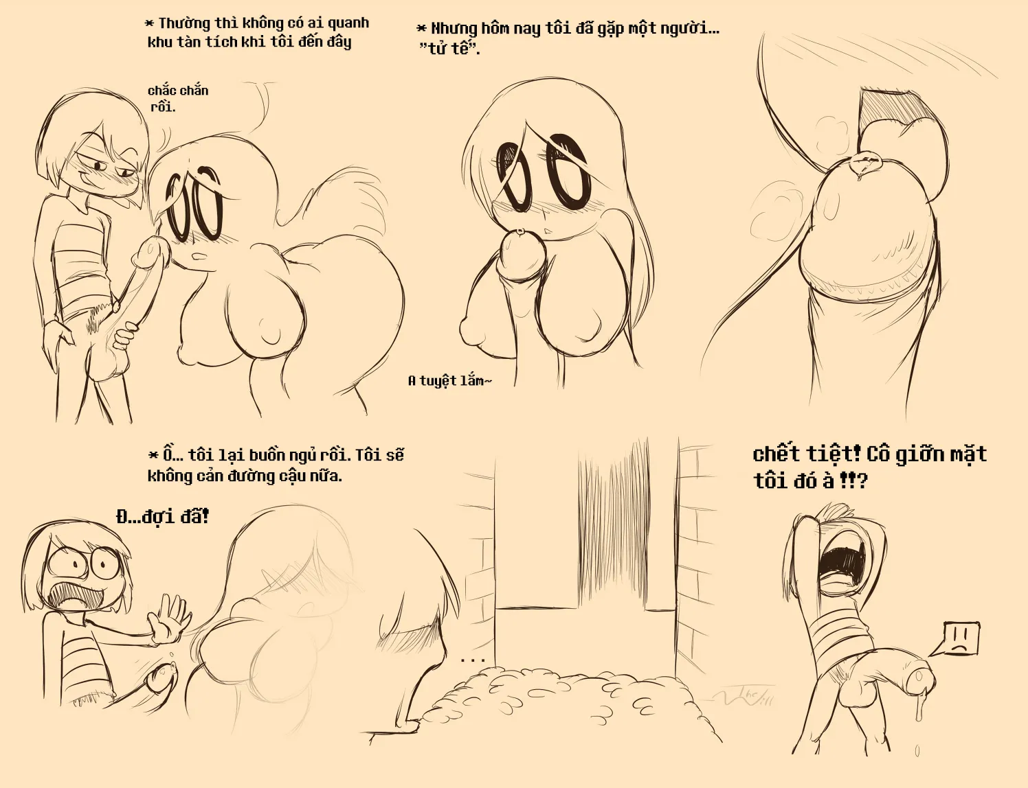 HentaiVN.net - Ảnh 8 - Câu Chuyện Dưới Lòng Đất [Under(her)tail Monster-GirlEdition] - Chap 1